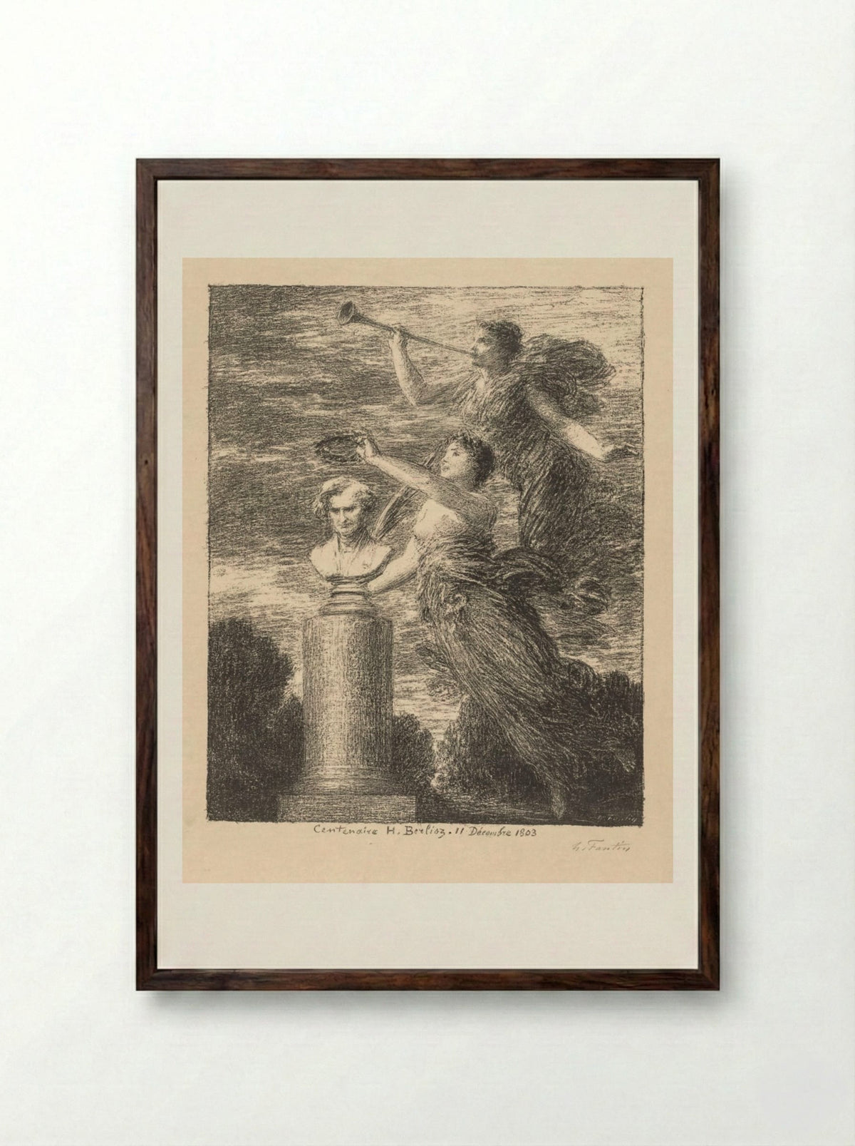 Centenary of Hector Berlioz - Henri Fantin-Latour - Framed Print Dark Wood