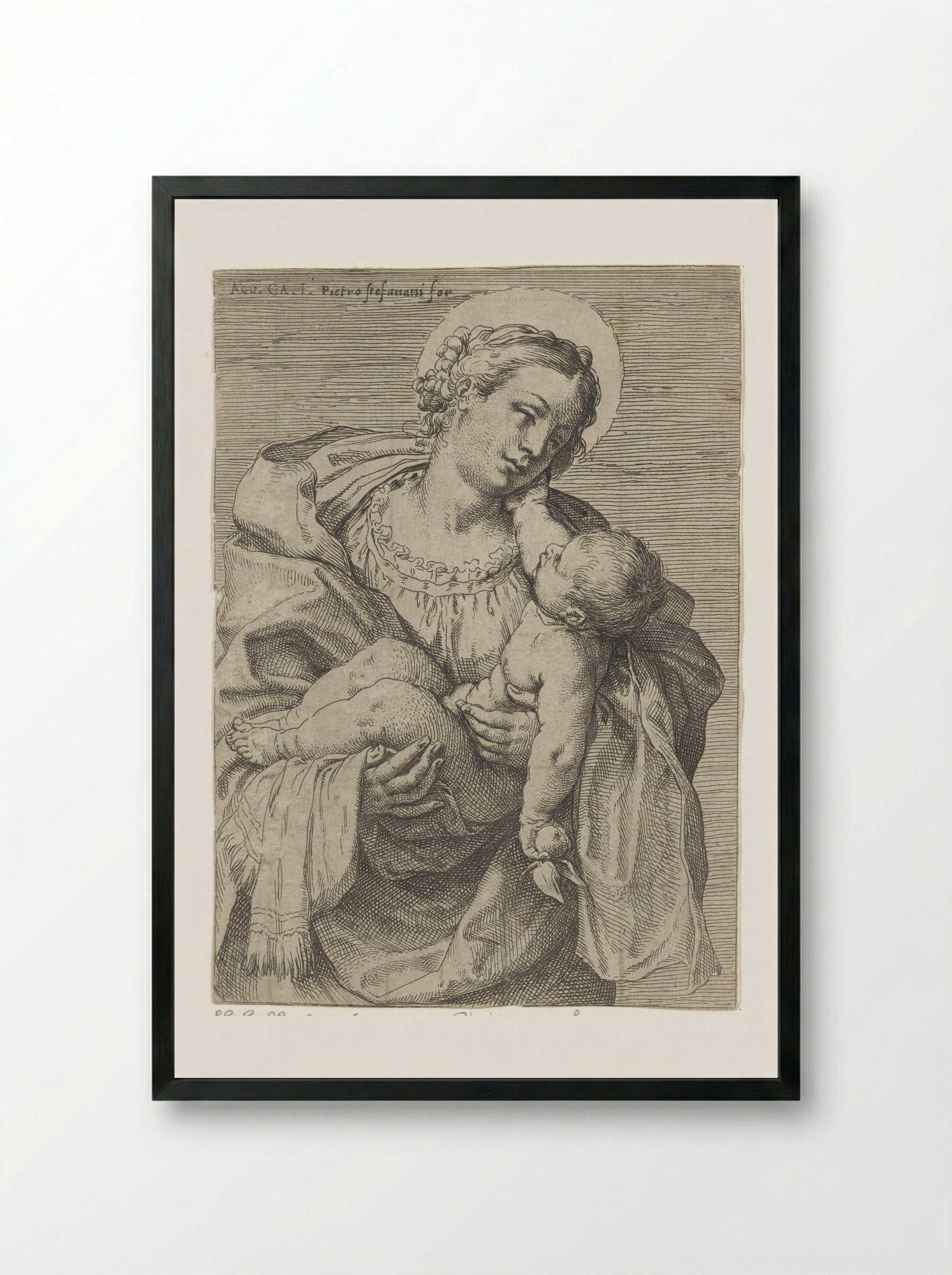 Madonna and Child - Annibale Carracci - Framed Print Black