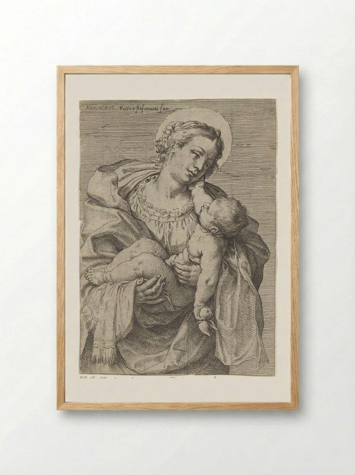Madonna and Child - Annibale Carracci - Framed Print Wood