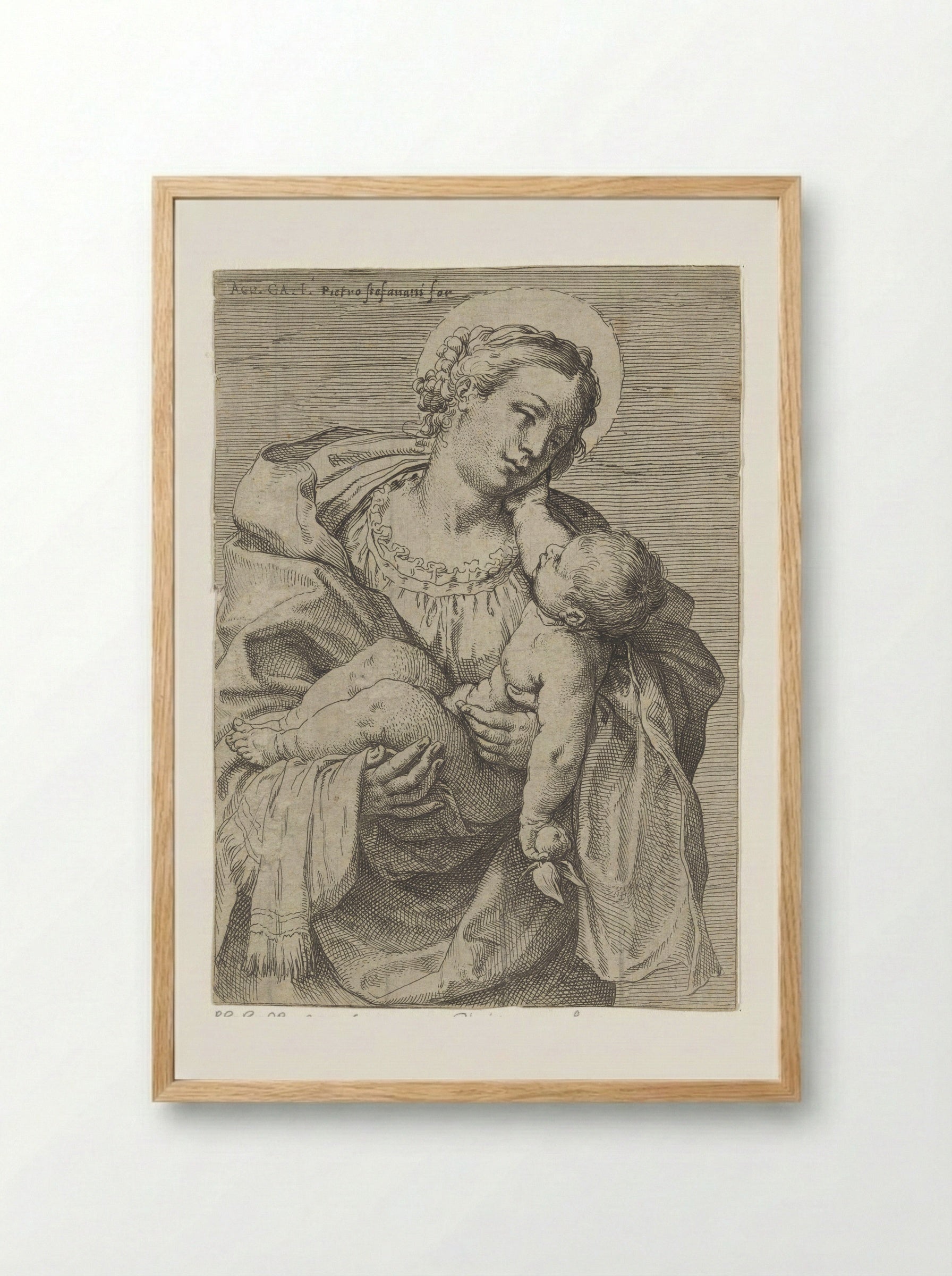 Madonna and Child - Annibale Carracci - Framed Print Wood