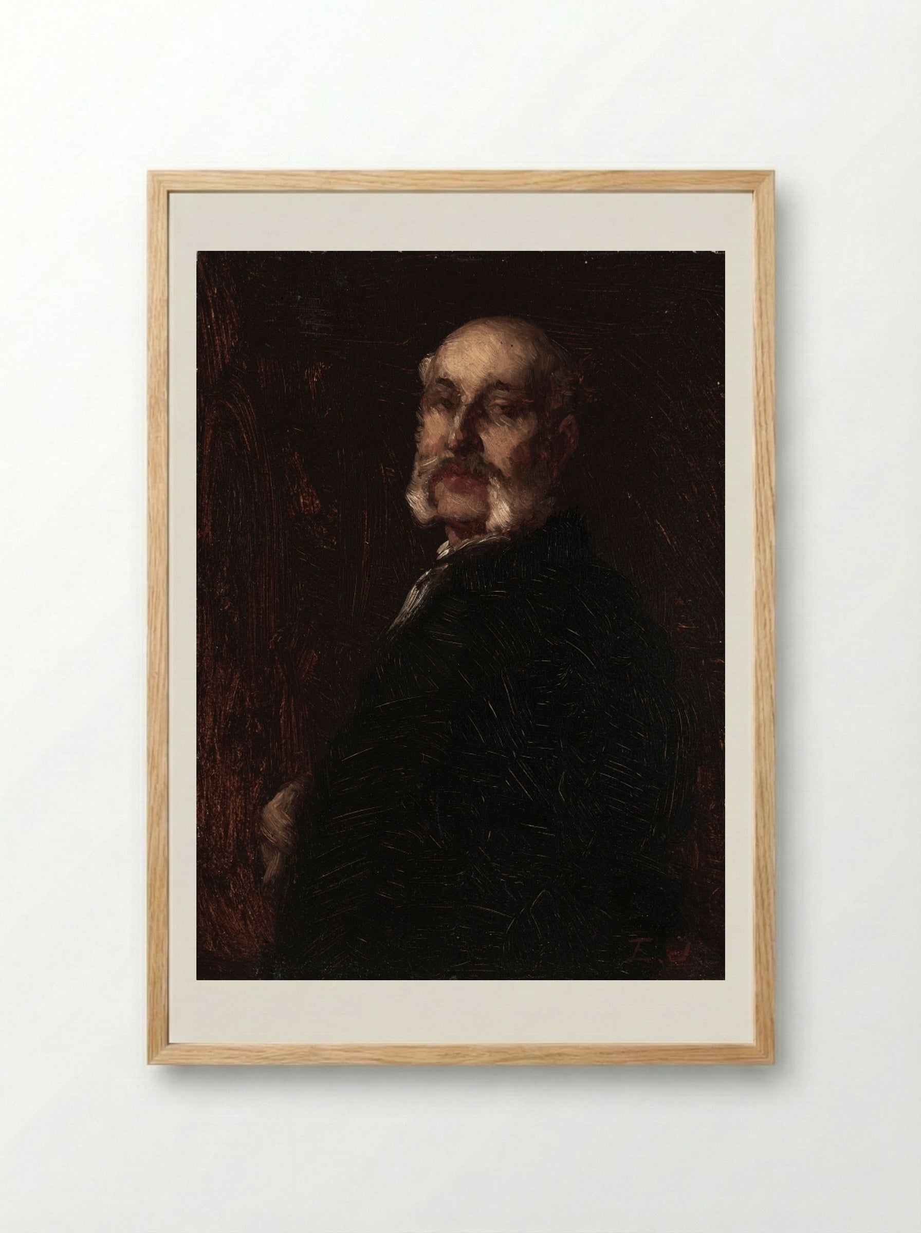 Portrait of Franklin H. Delano - Eastman Johnson - Framed Print Wood