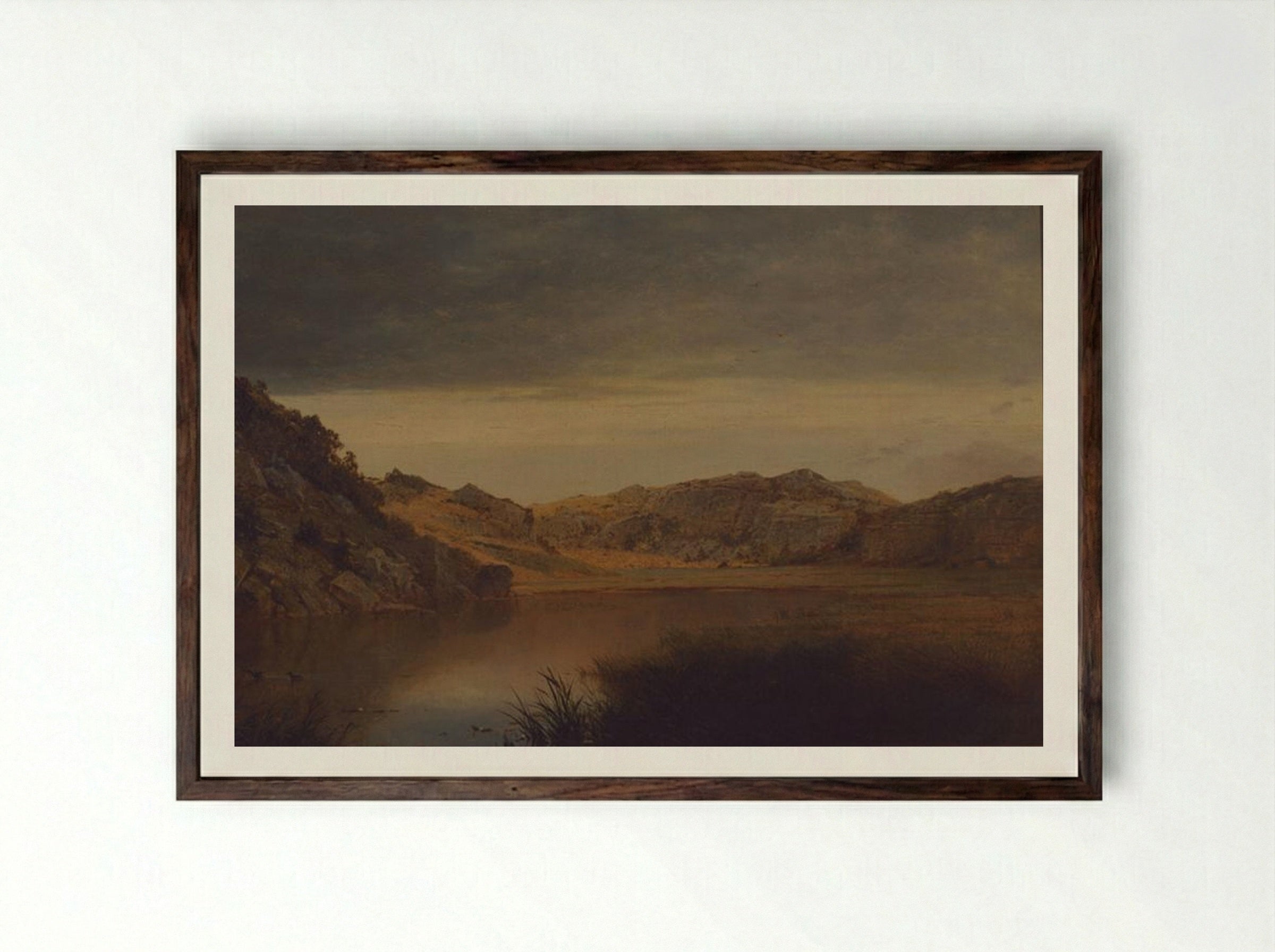 Paradise Rocks, Newport - John Frederick Kensett - Framed Print Dark Wood