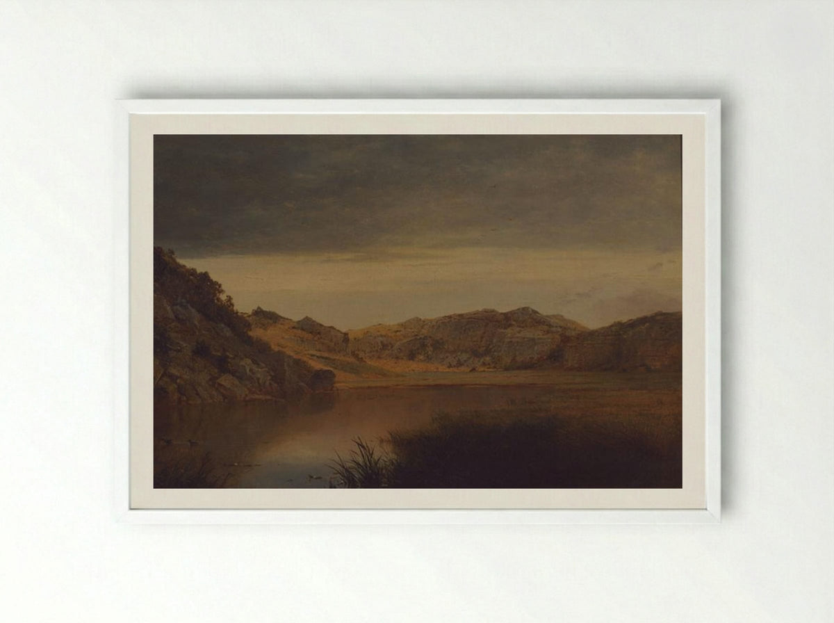 Paradise Rocks, Newport - John Frederick Kensett - Framed Print White