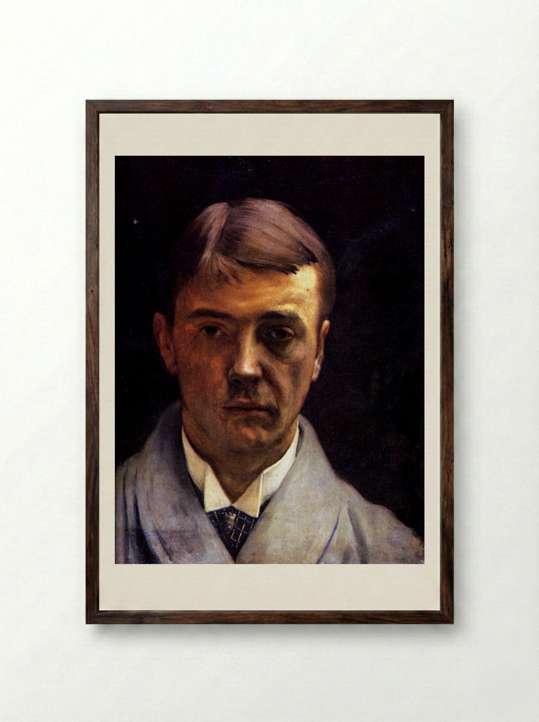 My portrait (Self-Portrait) - Félix Vallotton - Framed Print Dark Wood