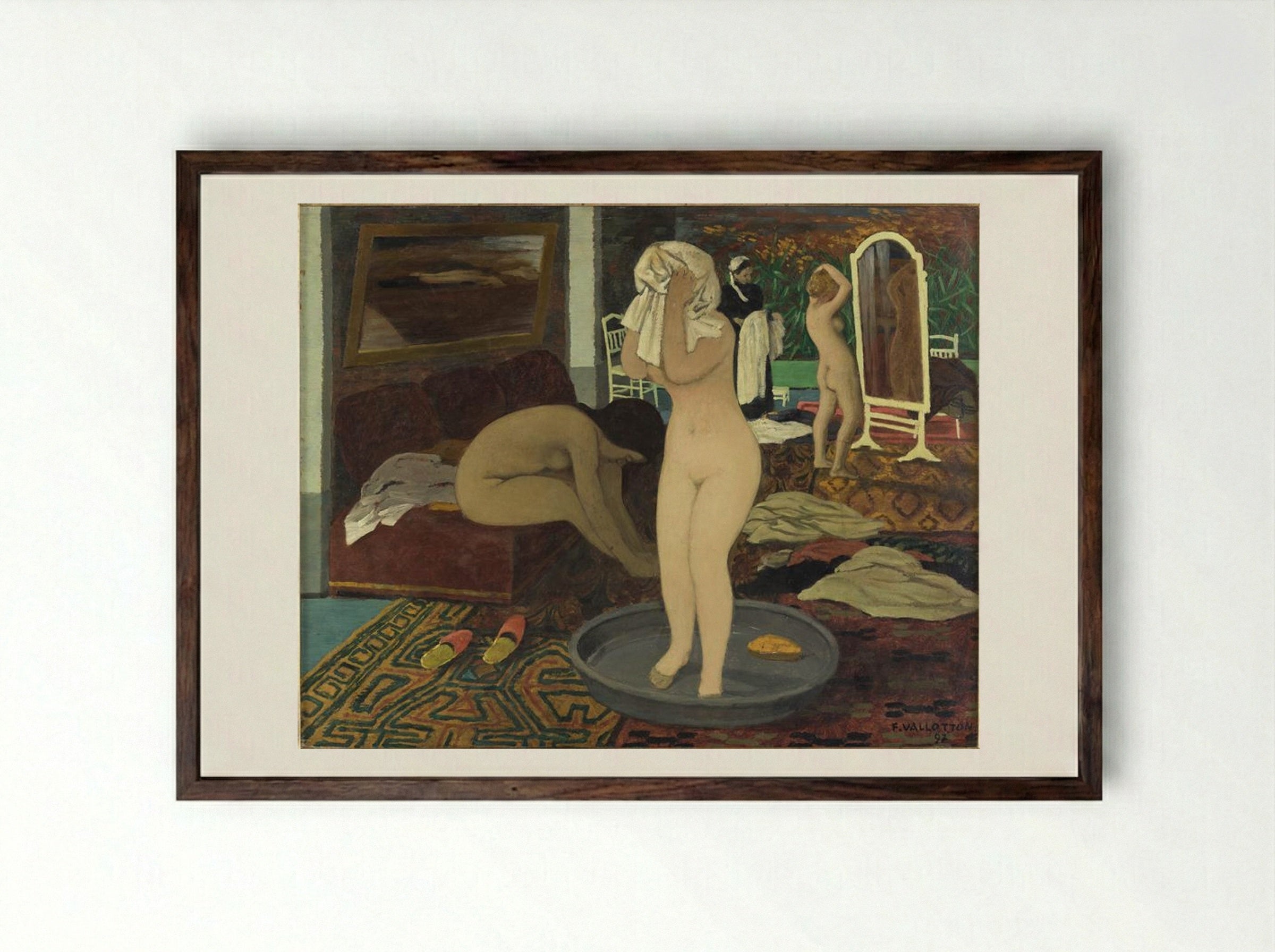 Women at Their Toilet - Félix Vallotton - Framed Print Dark Wood