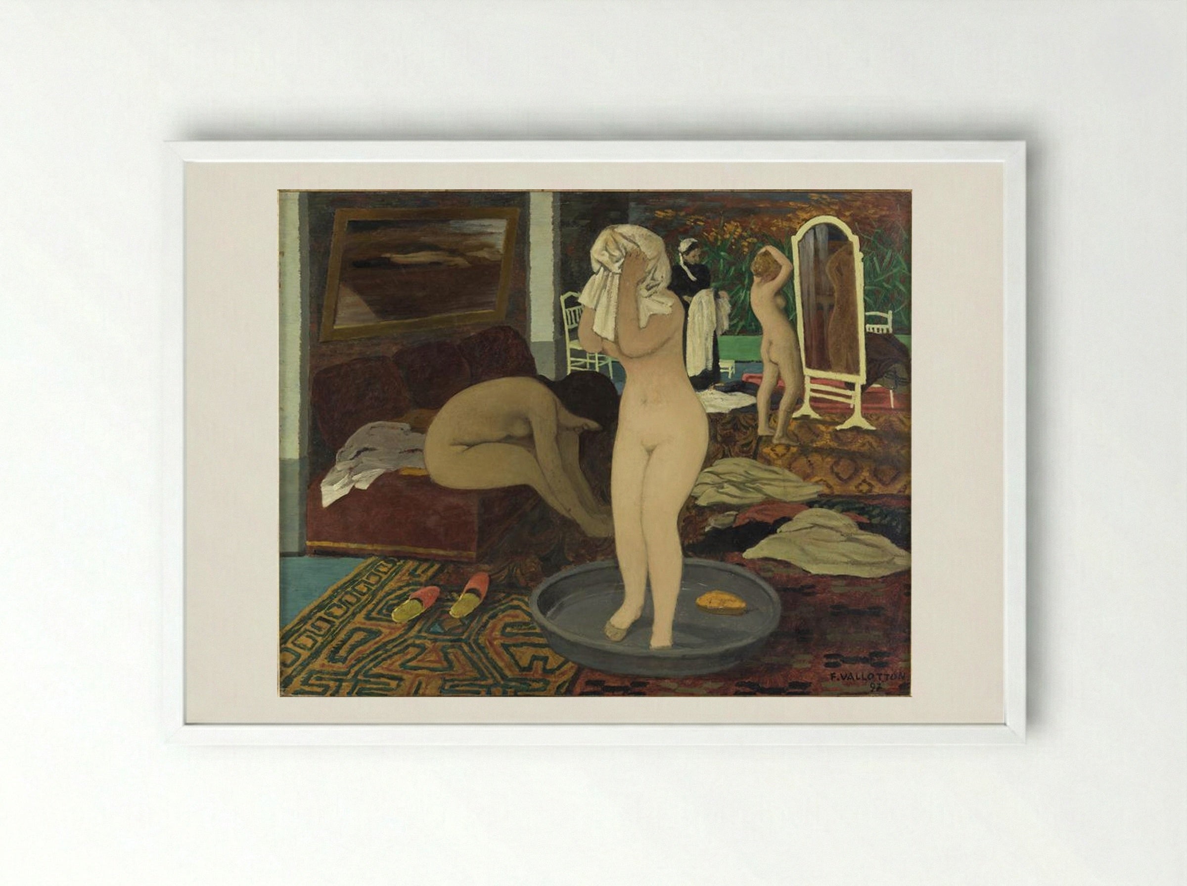 Women at Their Toilet - Félix Vallotton - Framed Print White