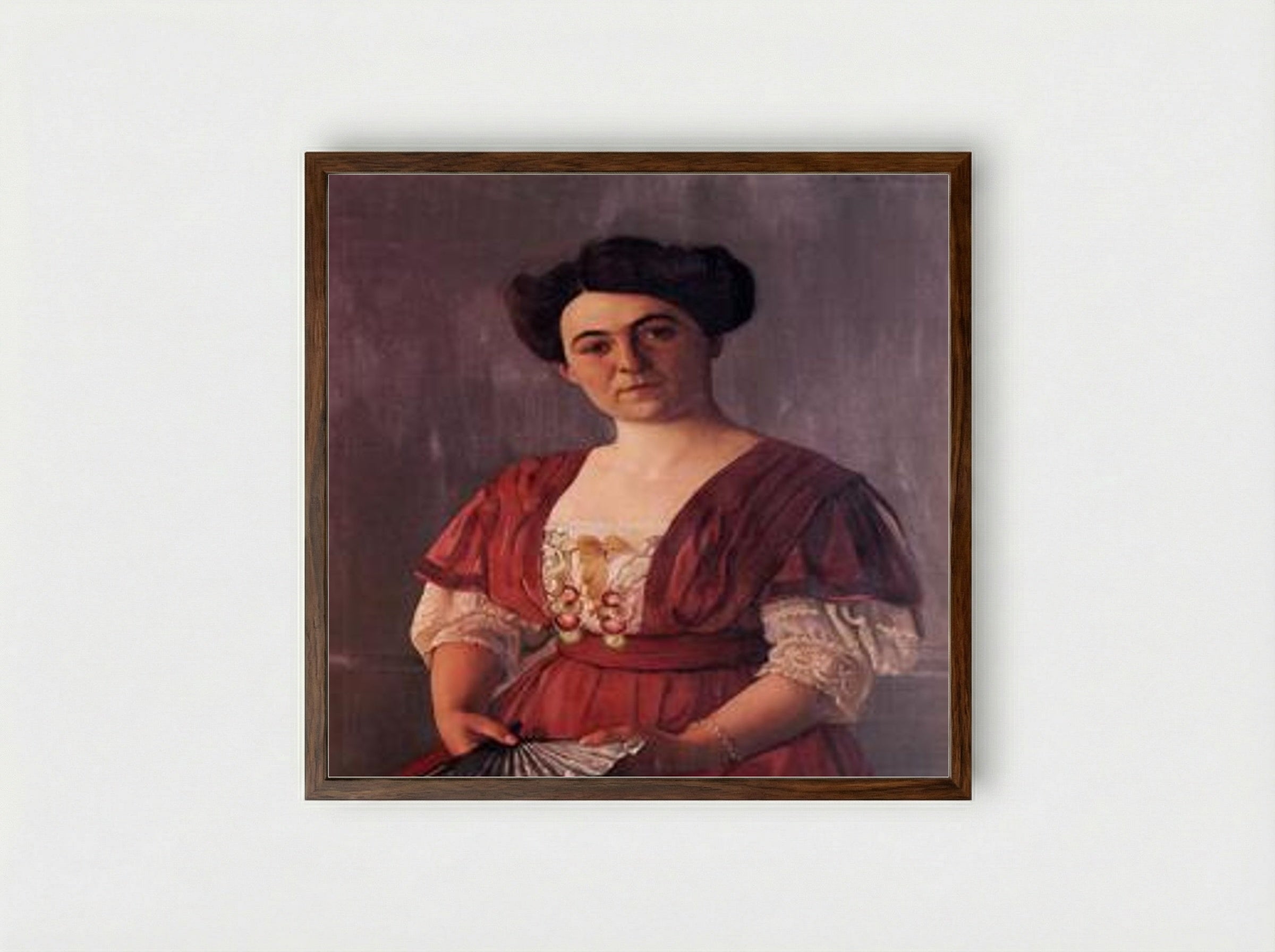 Portrait of Madame Hasen - Félix Vallotton - Framed Print Dark Wood