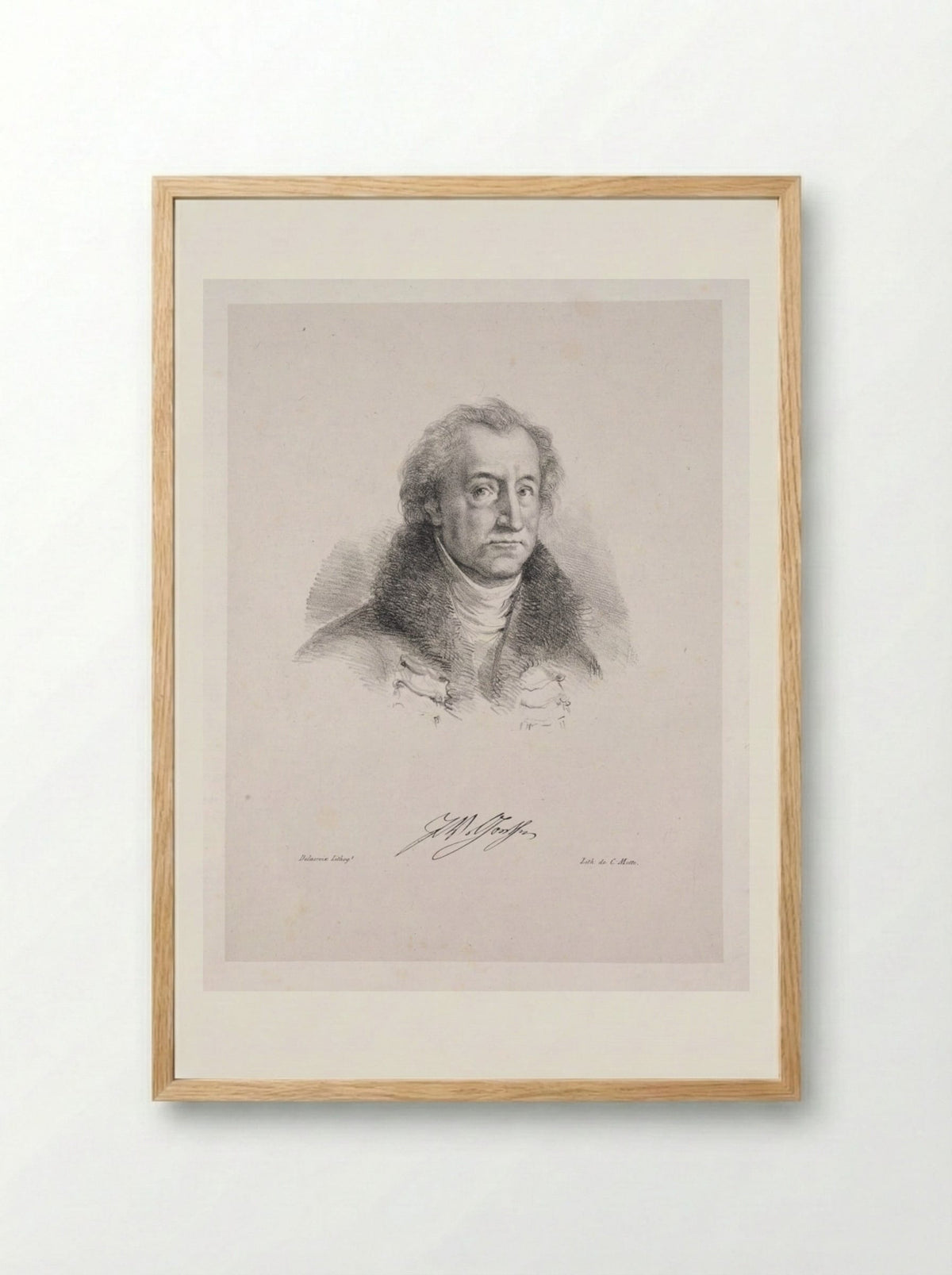 Portrait of Johann Wolfgang von Goethe - Eugène Delacroix - Framed Print Wood