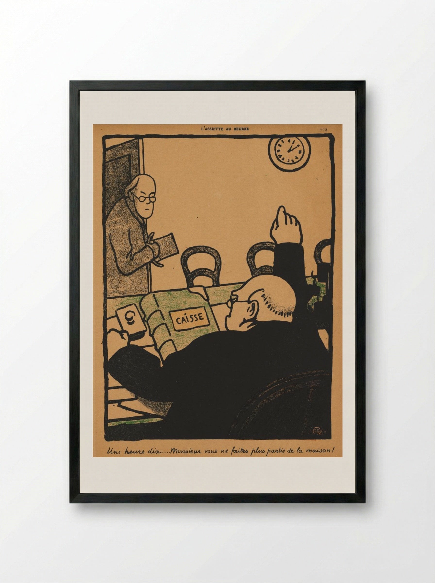 Ten past one... - Félix Vallotton - Framed Print Black