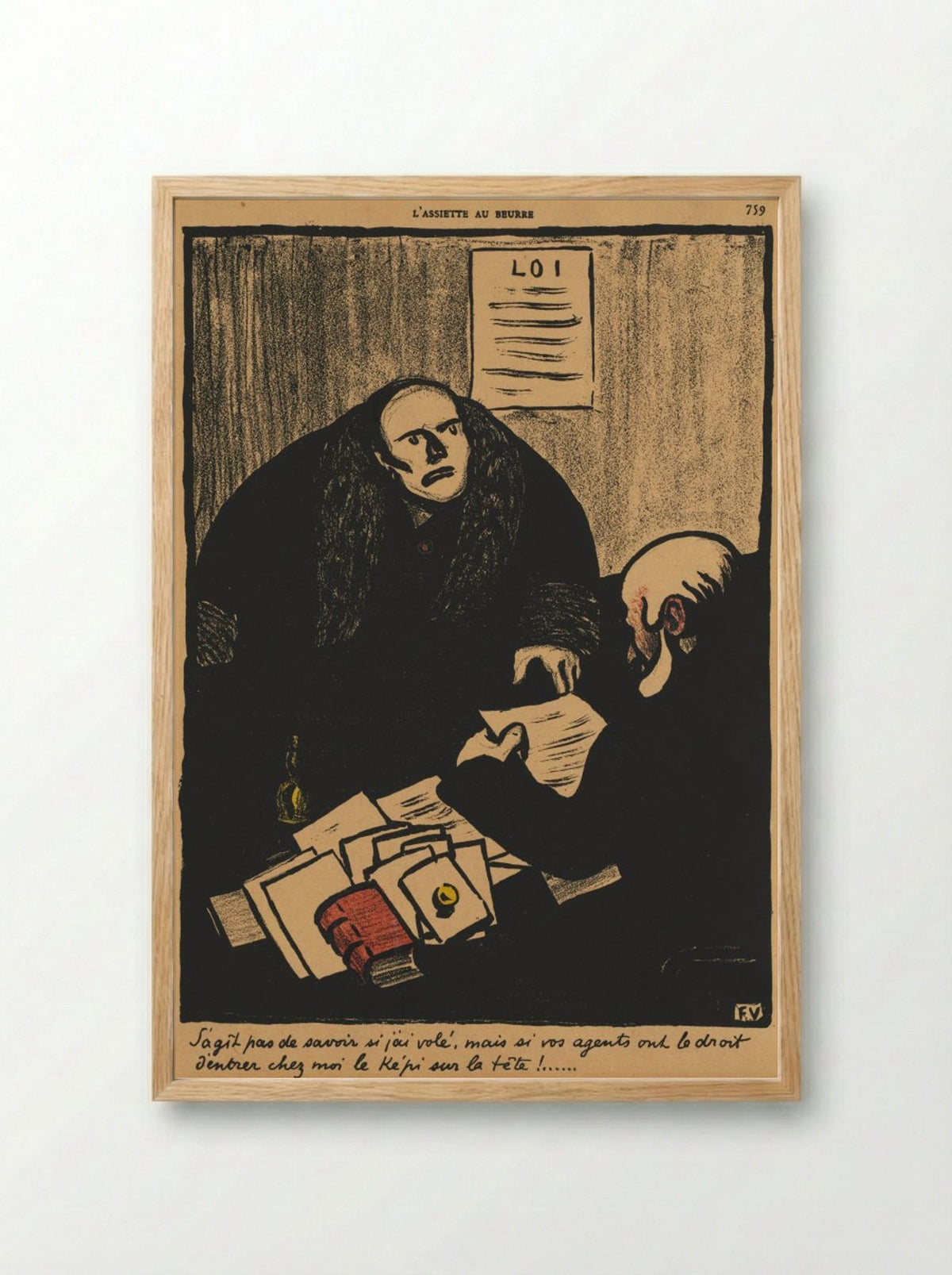 The question is, not whether... - Félix Vallotton - Framed Print Wood