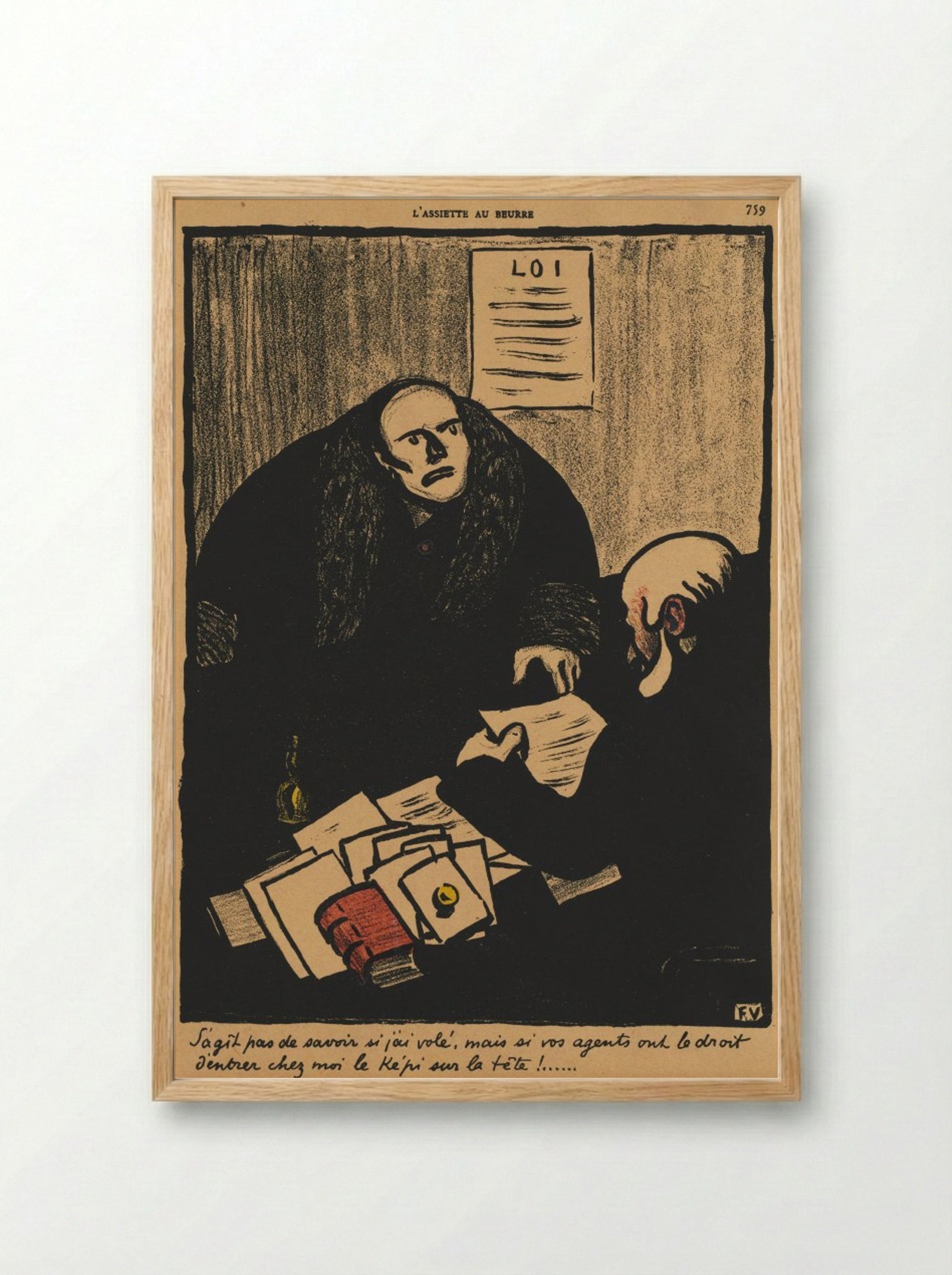 The question is, not whether... - Félix Vallotton - Framed Print Wood
