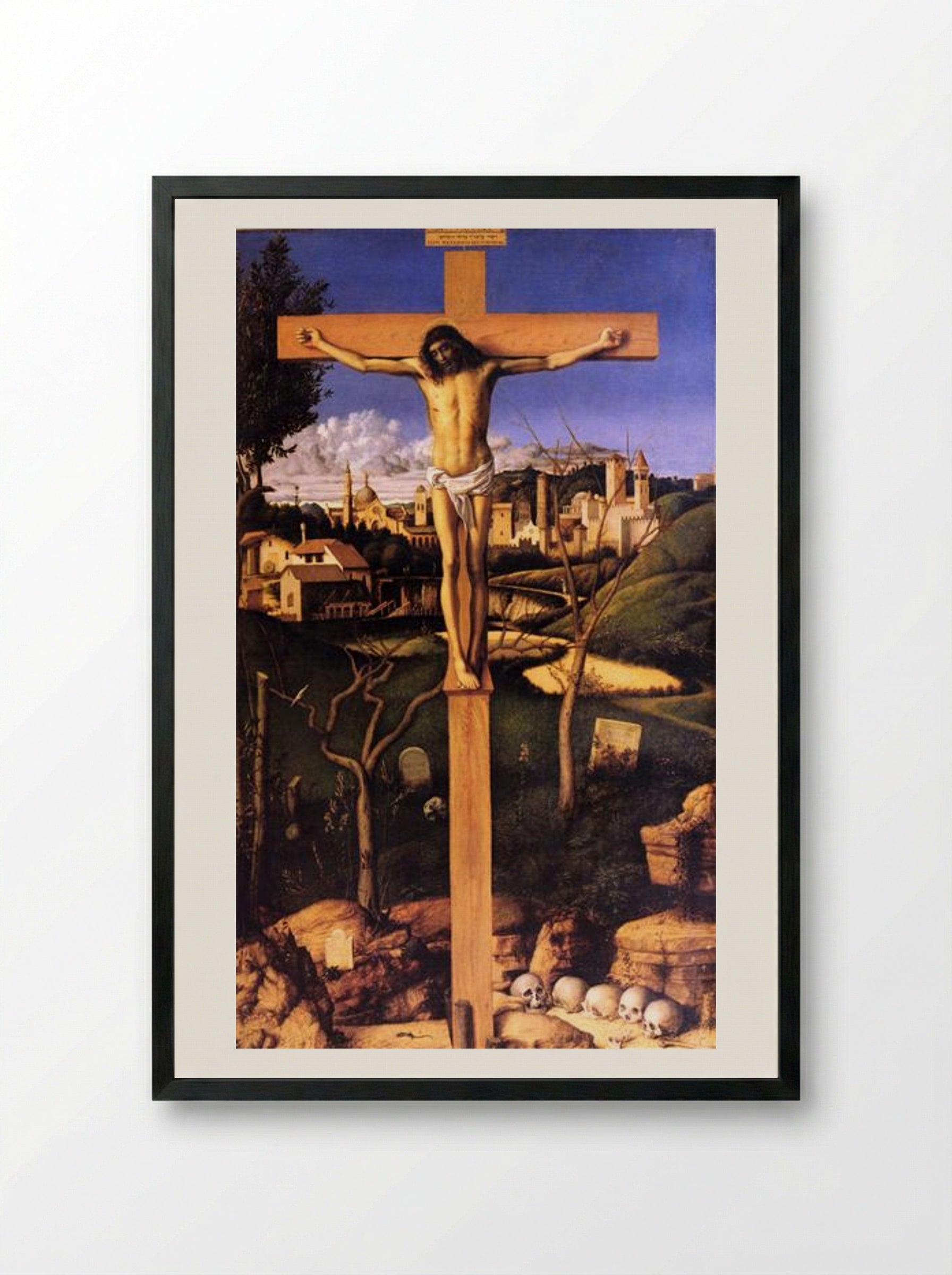 The Crucifixion - Giovanni Bellini - Framed Print Black