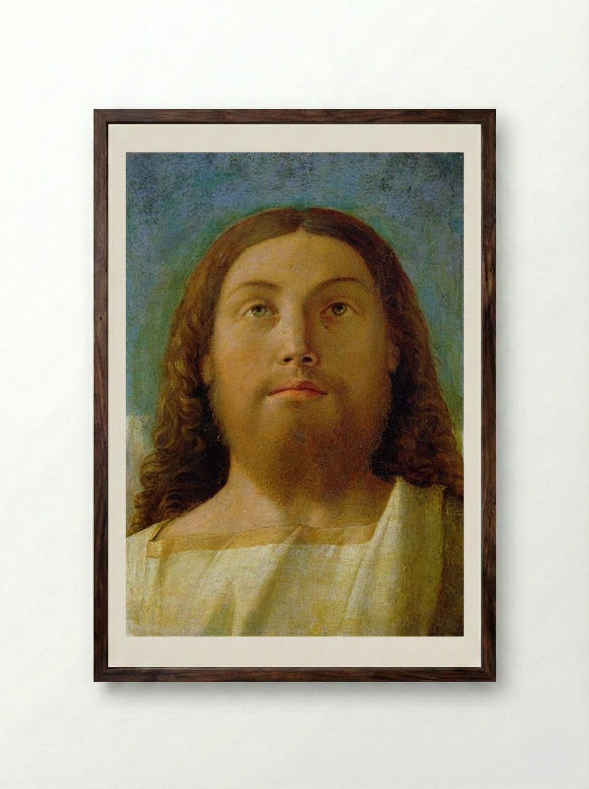 The Redeemer - Giovanni Bellini - Framed Print Dark Wood