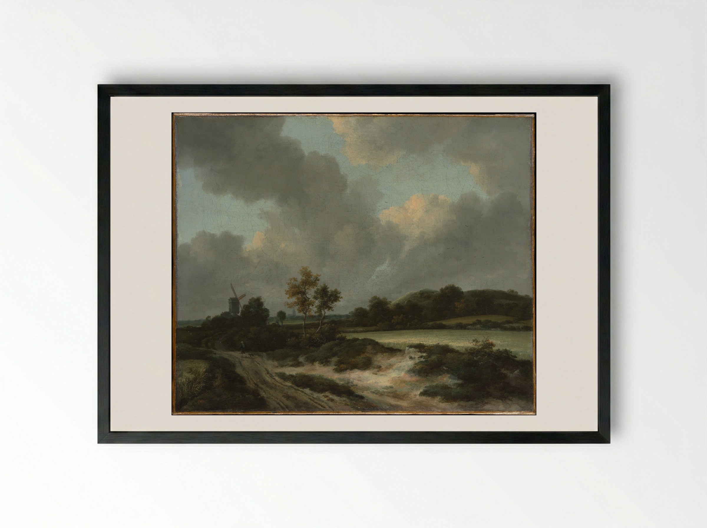 Grainfields - Jacob van Ruisdael - Framed Print Black