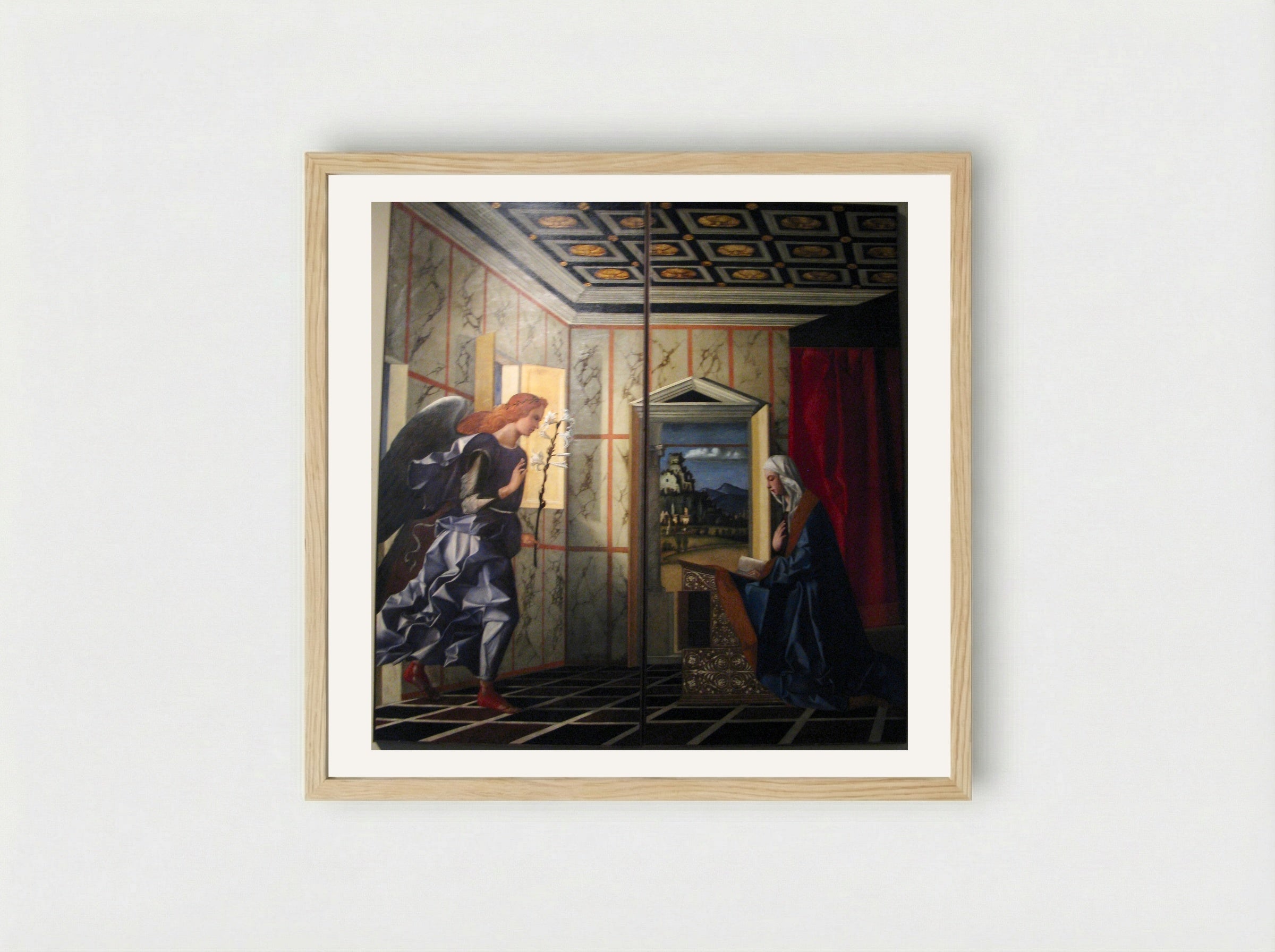 The Annunciation - Giovanni Bellini - Framed Print Wood