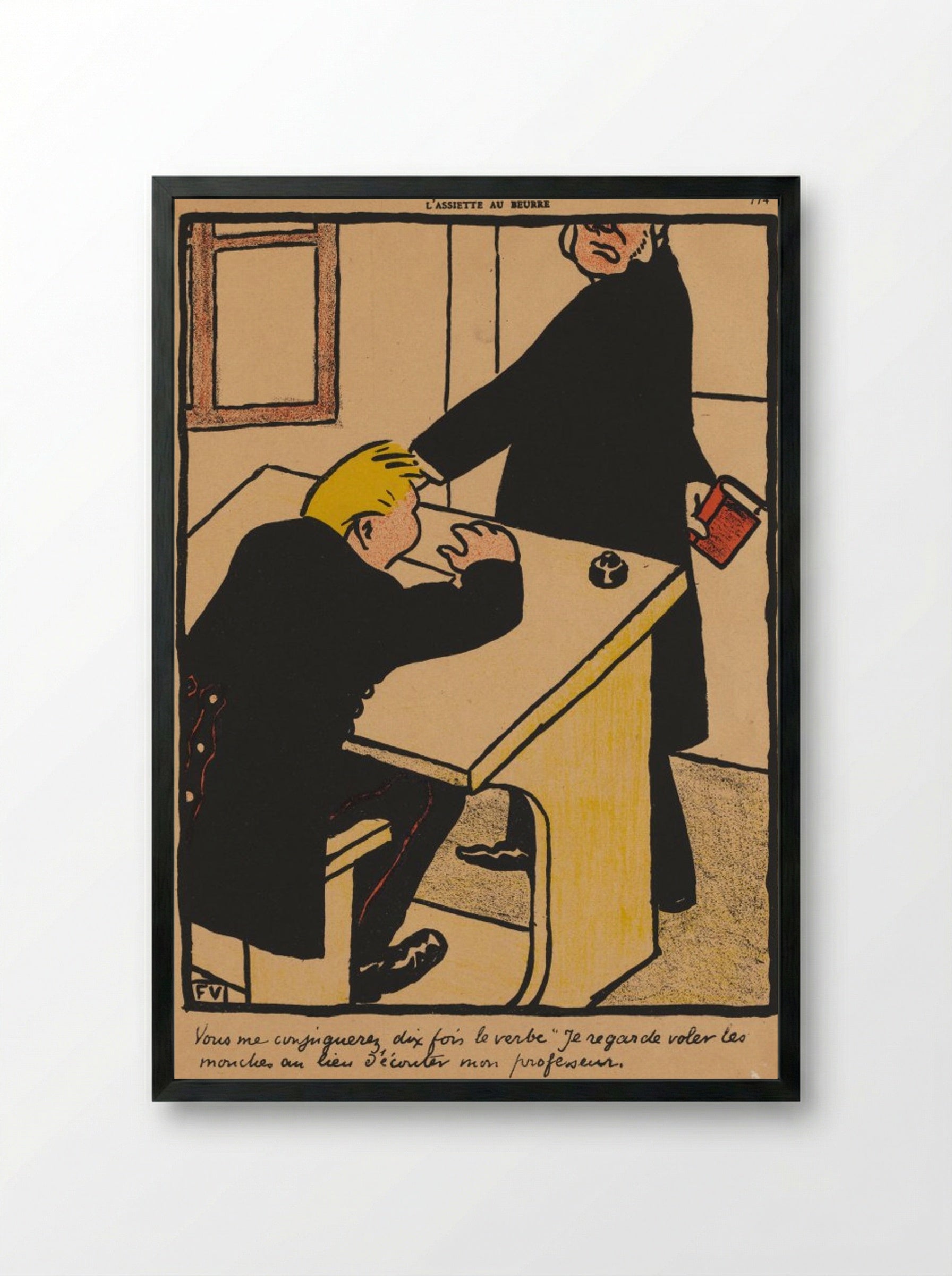 You shall conjugate... - Félix Vallotton - Framed Print Black