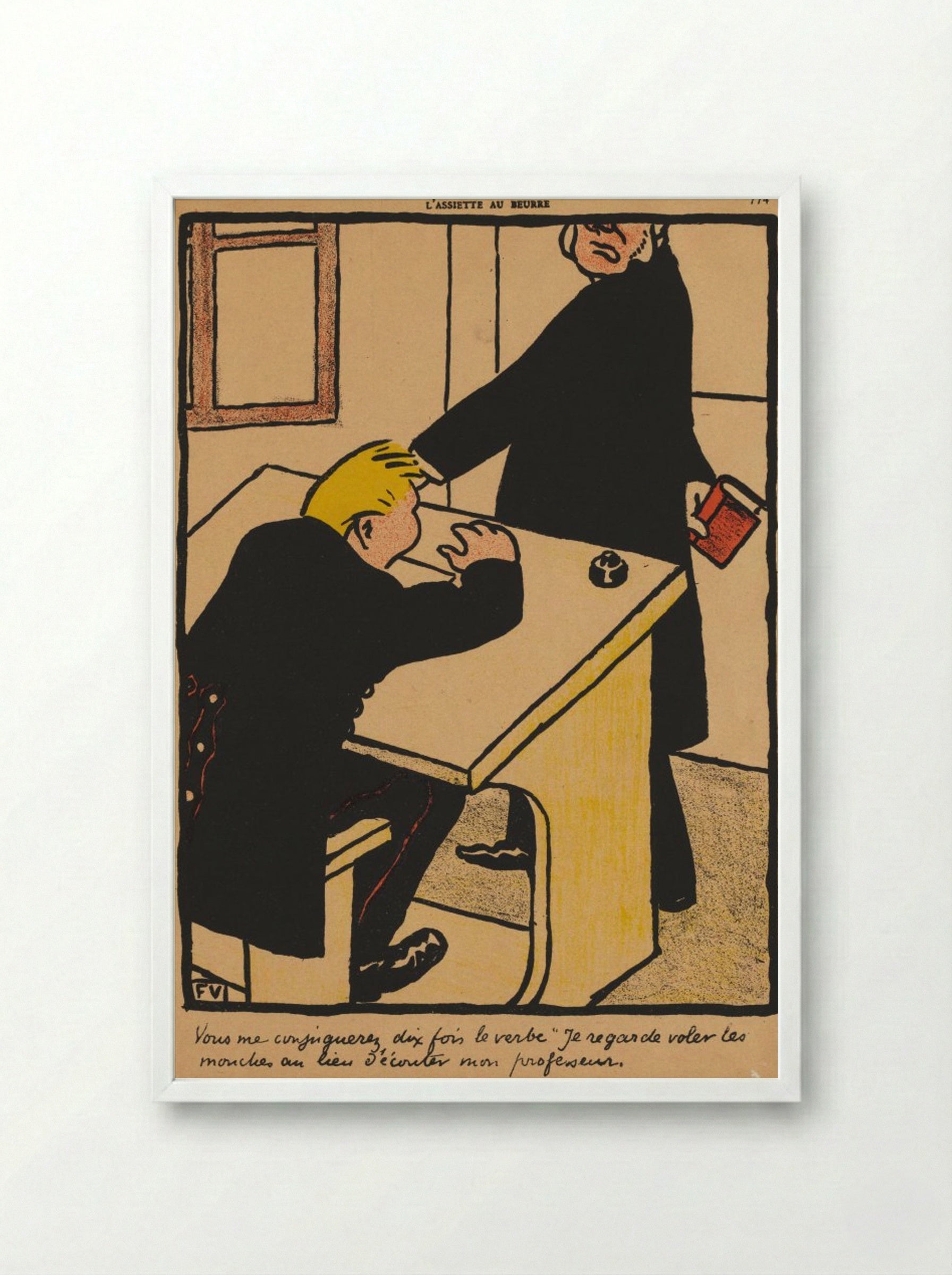 You shall conjugate... - Félix Vallotton - Framed Print White