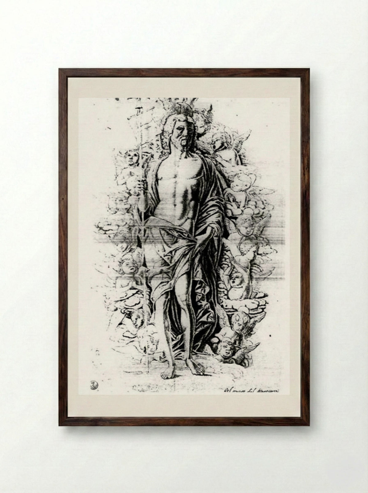 Christ in Limbo - Andrea Mantegna - Framed Print Dark Wood