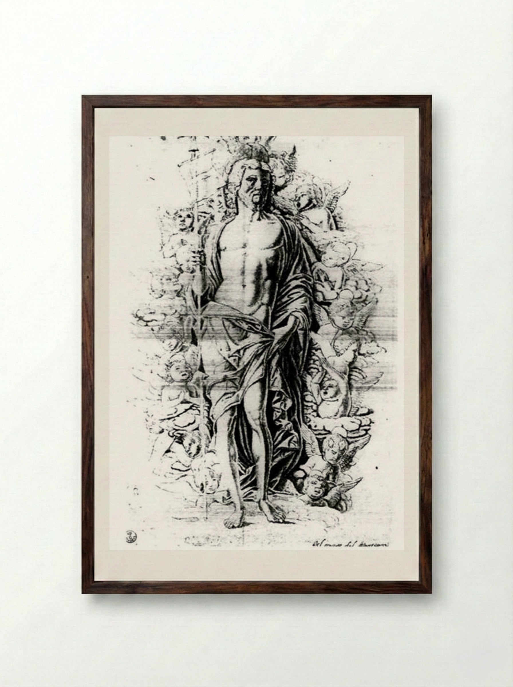 Christ in Limbo - Andrea Mantegna - Framed Print Dark Wood