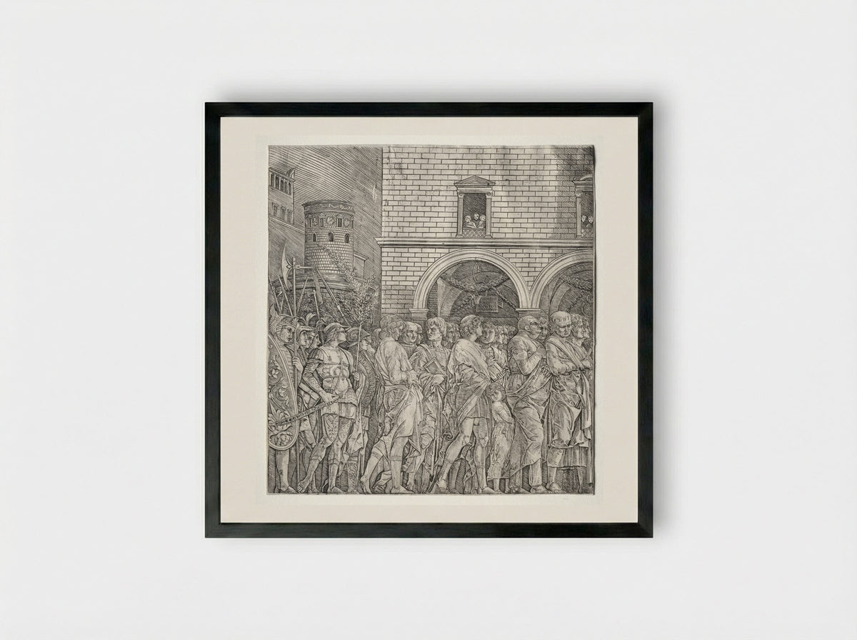 Triumph of Caesar: The Senators - Andrea Mantegna - Framed Print Black