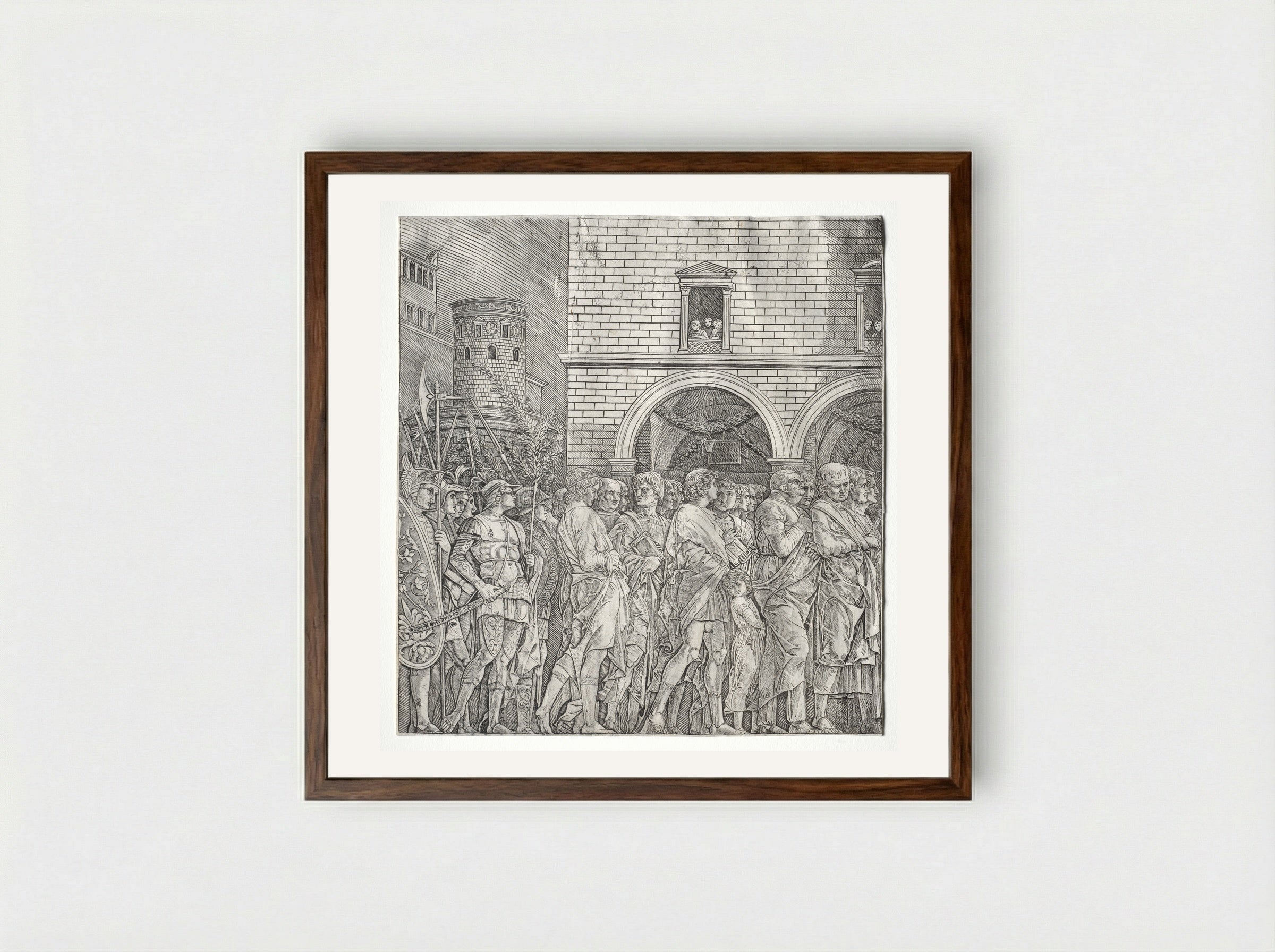 Triumph of Caesar: The Senators - Andrea Mantegna - Framed Print Dark Wood