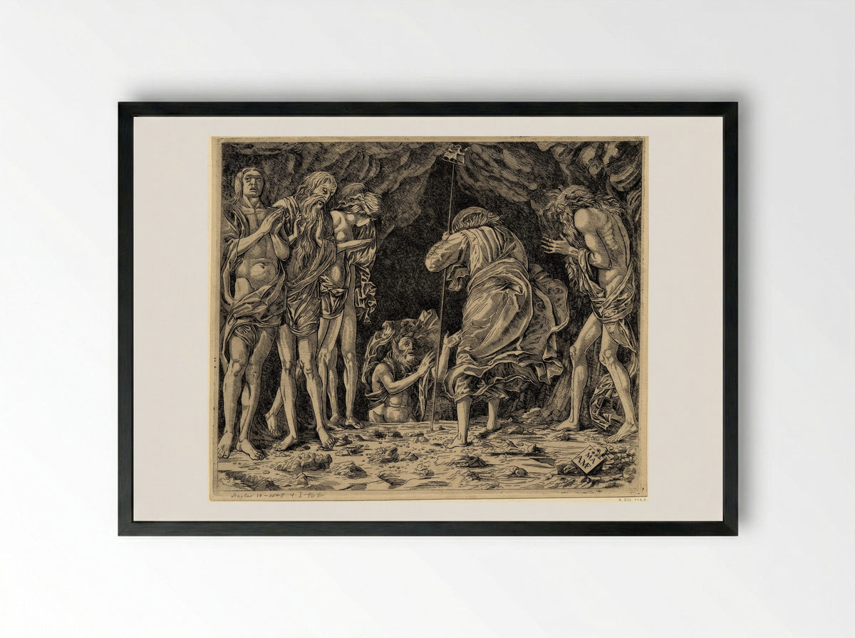 The Descent to Hell - Andrea Mantegna - Framed Print Black