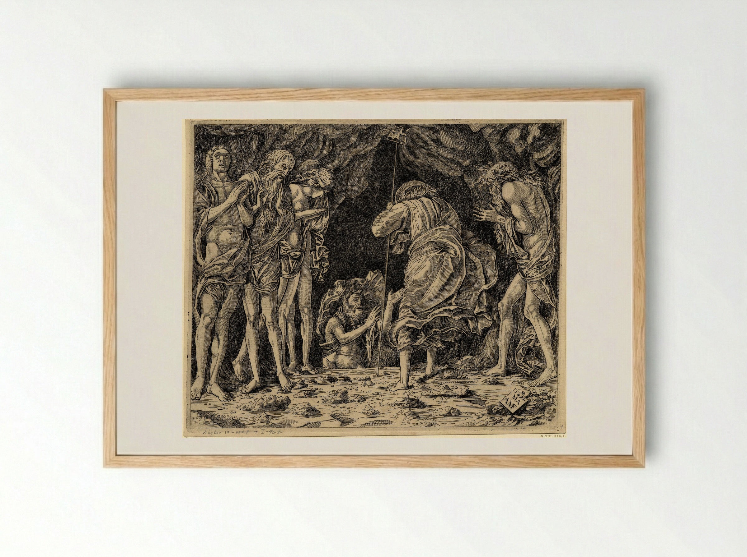 The Descent to Hell - Andrea Mantegna - Framed Print Wood