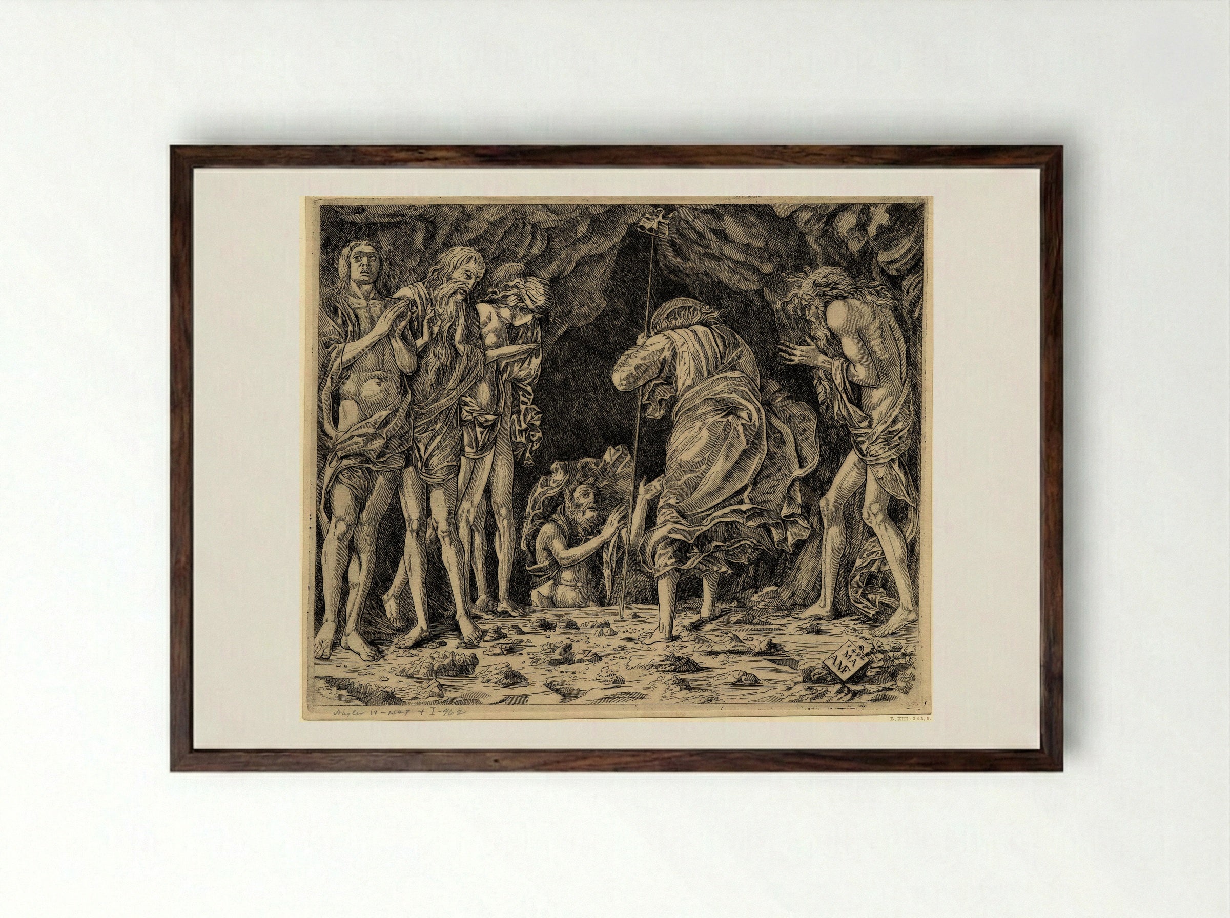 The Descent to Hell - Andrea Mantegna - Framed Print Dark Wood