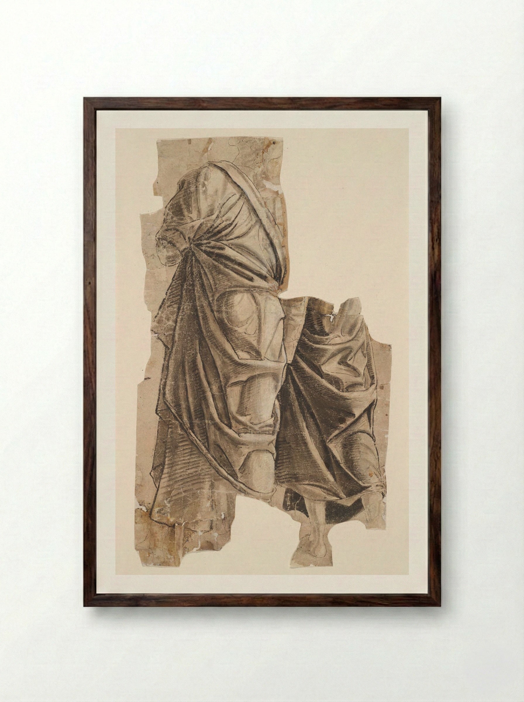 Two Apostles Watching the Ascension of Christ - Andrea Mantegna - Framed Print Dark Wood