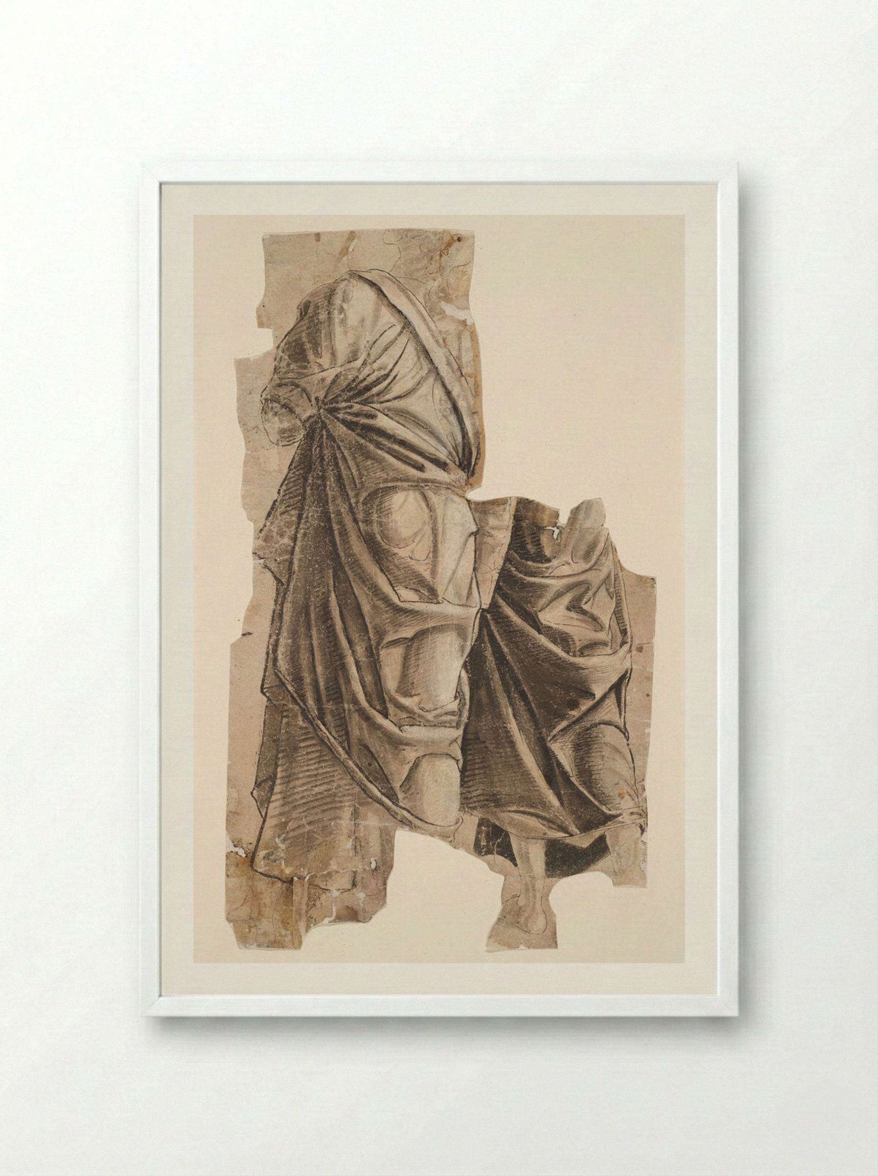 Two Apostles Watching the Ascension of Christ - Andrea Mantegna - Framed Print White