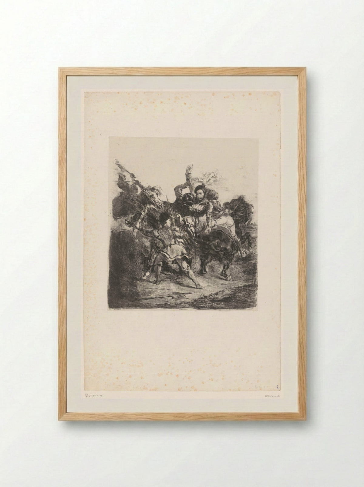 Weislingen Captured by the Men of Götz - Eugène Delacroix - Framed Print Wood