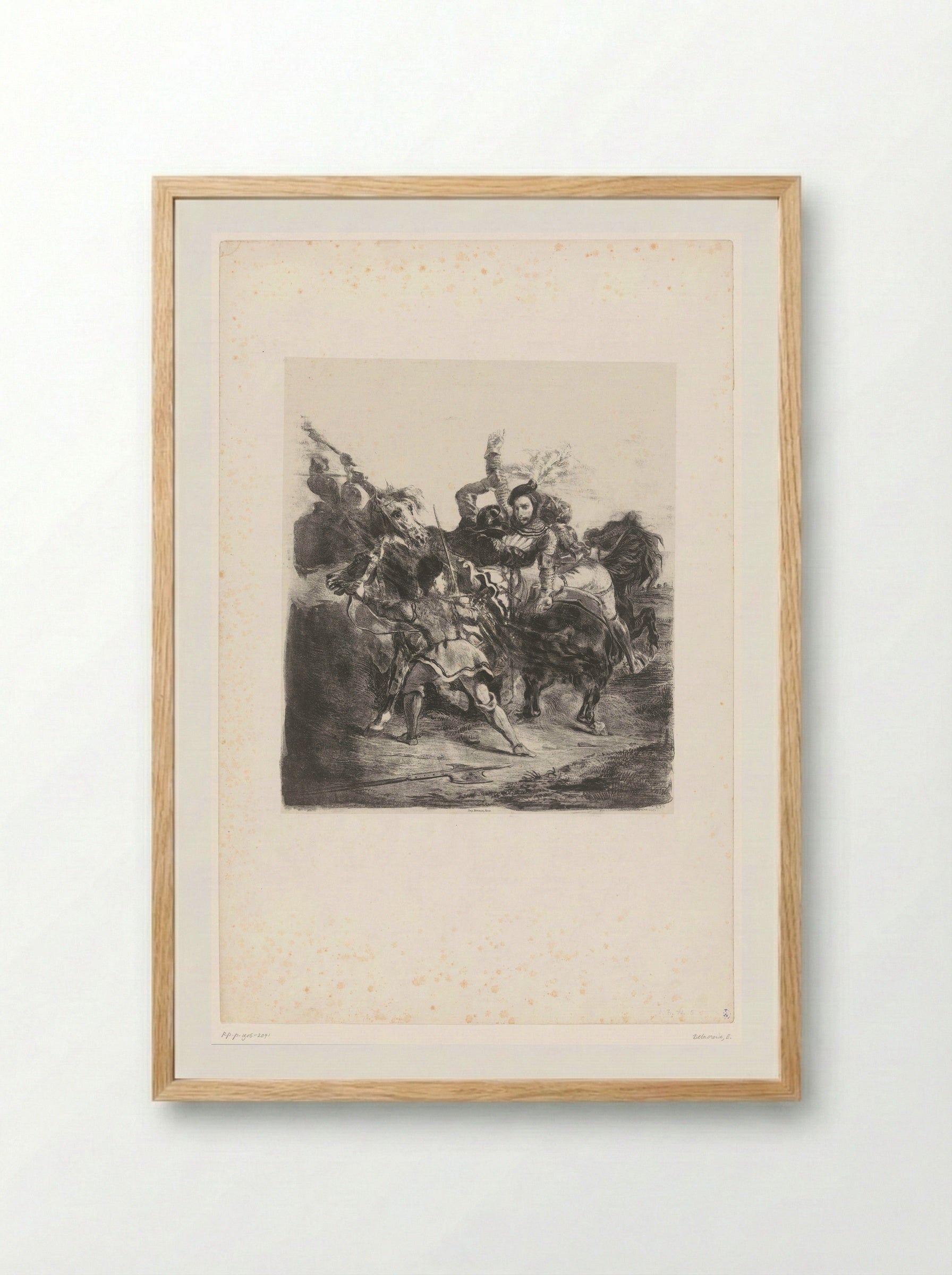 Weislingen Captured by the Men of Götz - Eugène Delacroix - Framed Print Wood