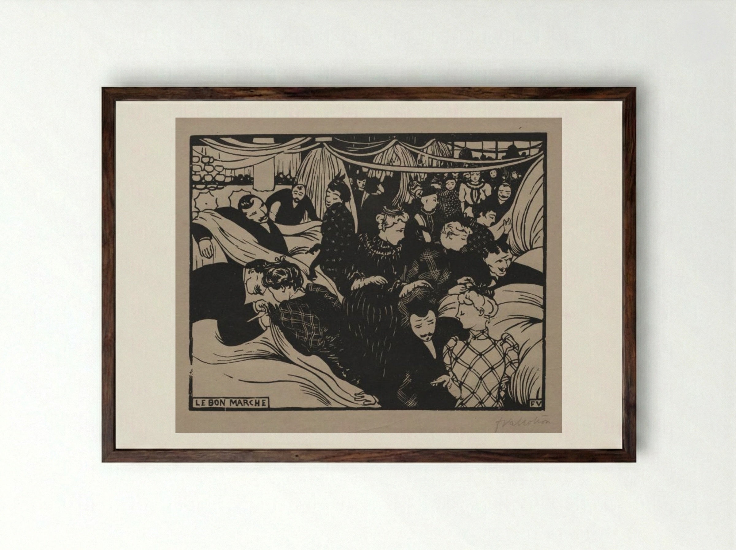 Le Bon Marché - Félix Vallotton - Framed Print Dark Wood