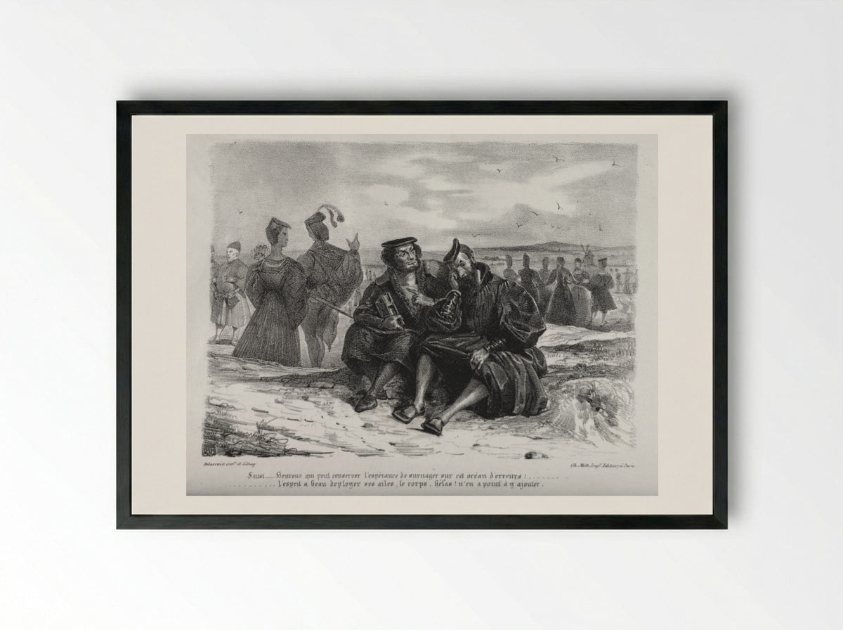 Faust and Wagner - Eugène Delacroix - Framed Print Black