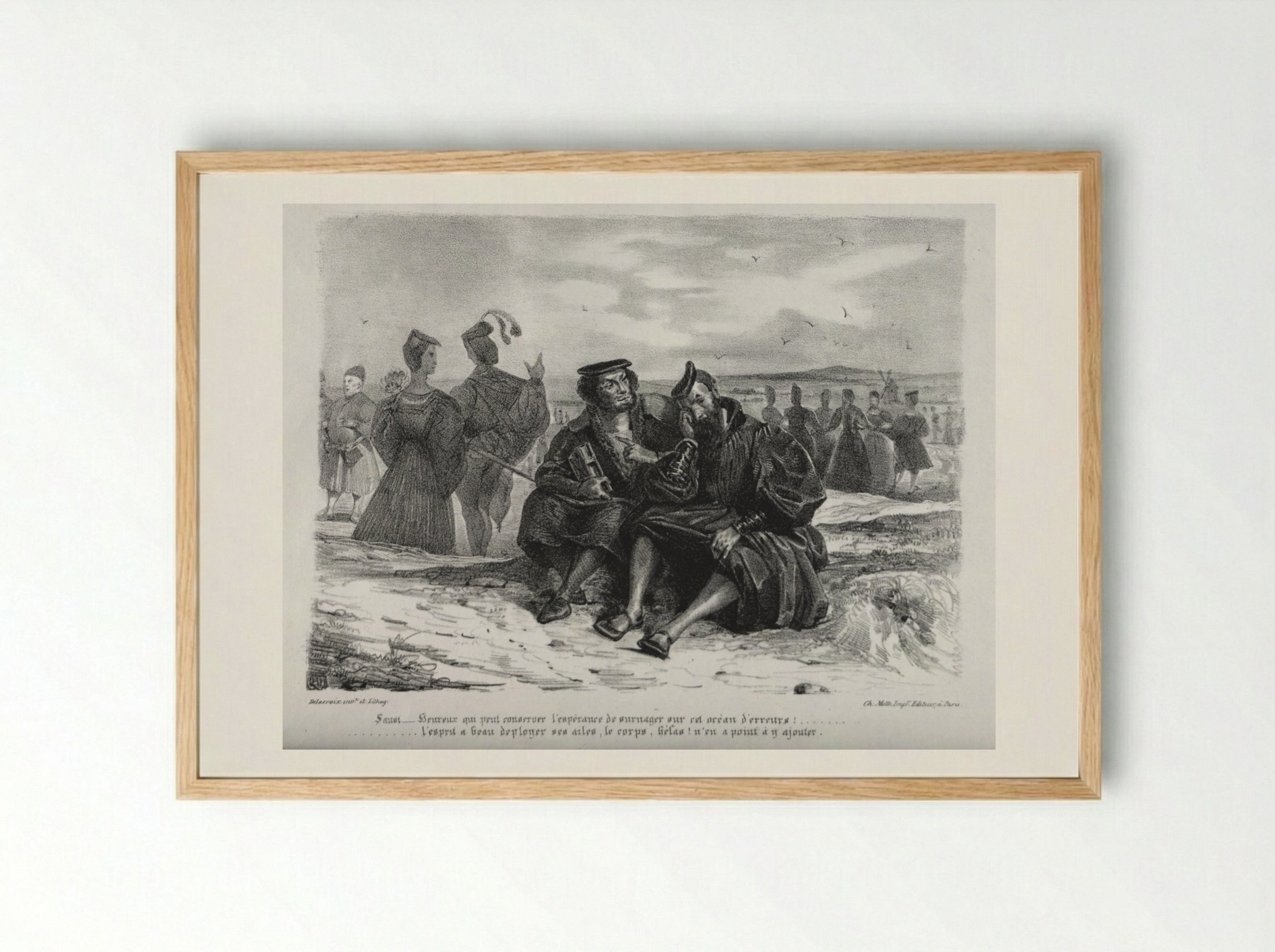 Faust and Wagner - Eugène Delacroix - Framed Print Wood