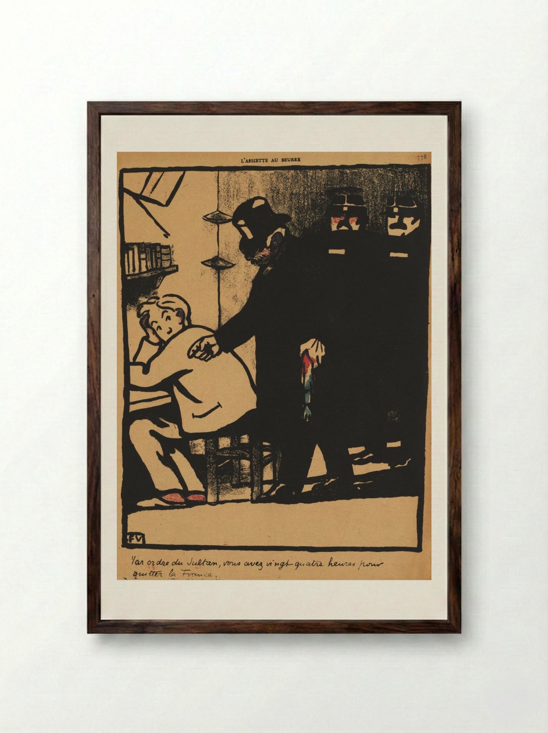 By order of the Sultan - Félix Vallotton - Framed Print Dark Wood