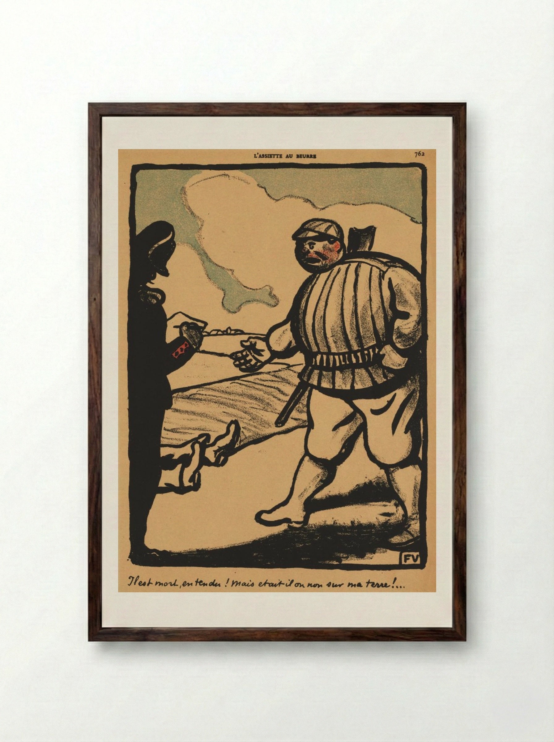All right, so he's dead!... - Félix Vallotton - Framed Print Dark Wood
