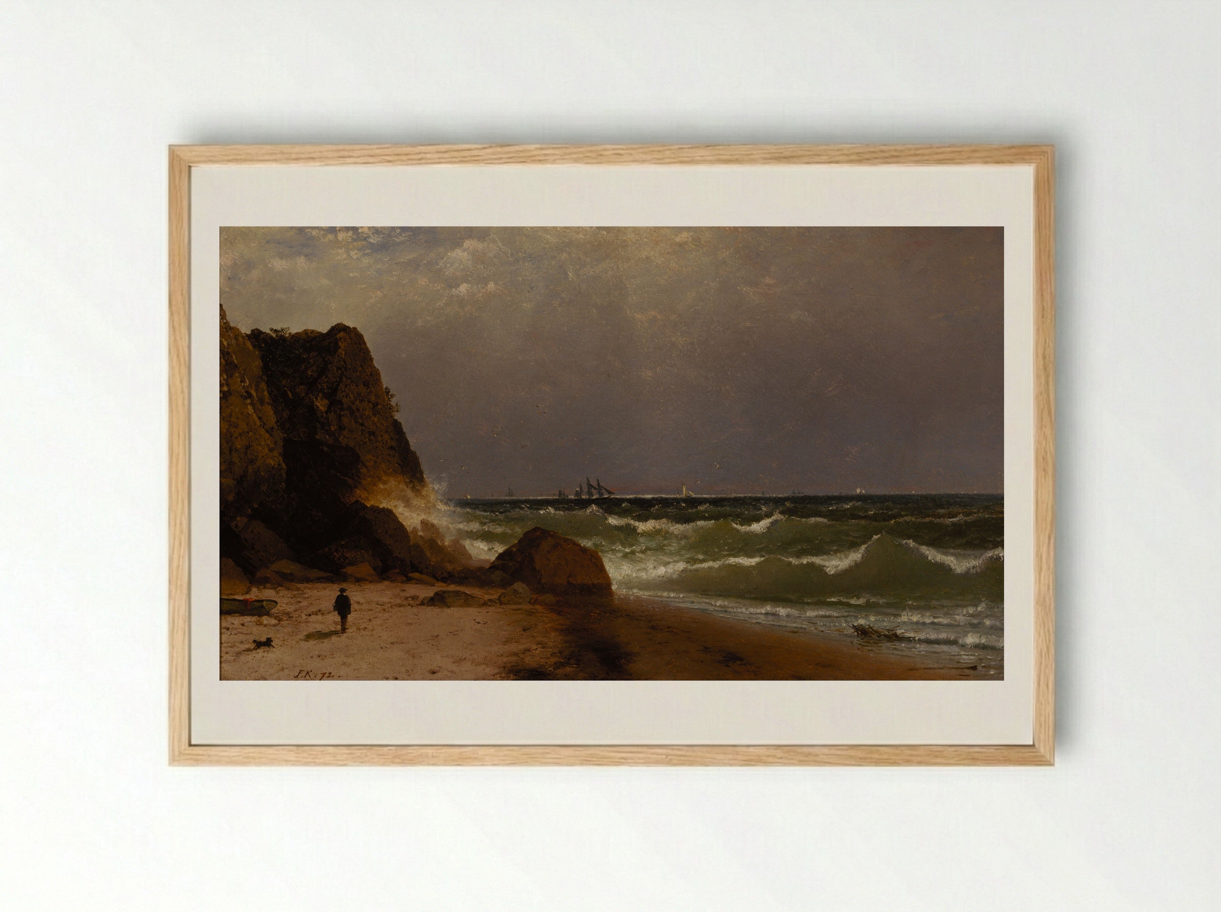 Near Newport, Rhode Island - John Frederick Kensett - Framed Print Wood