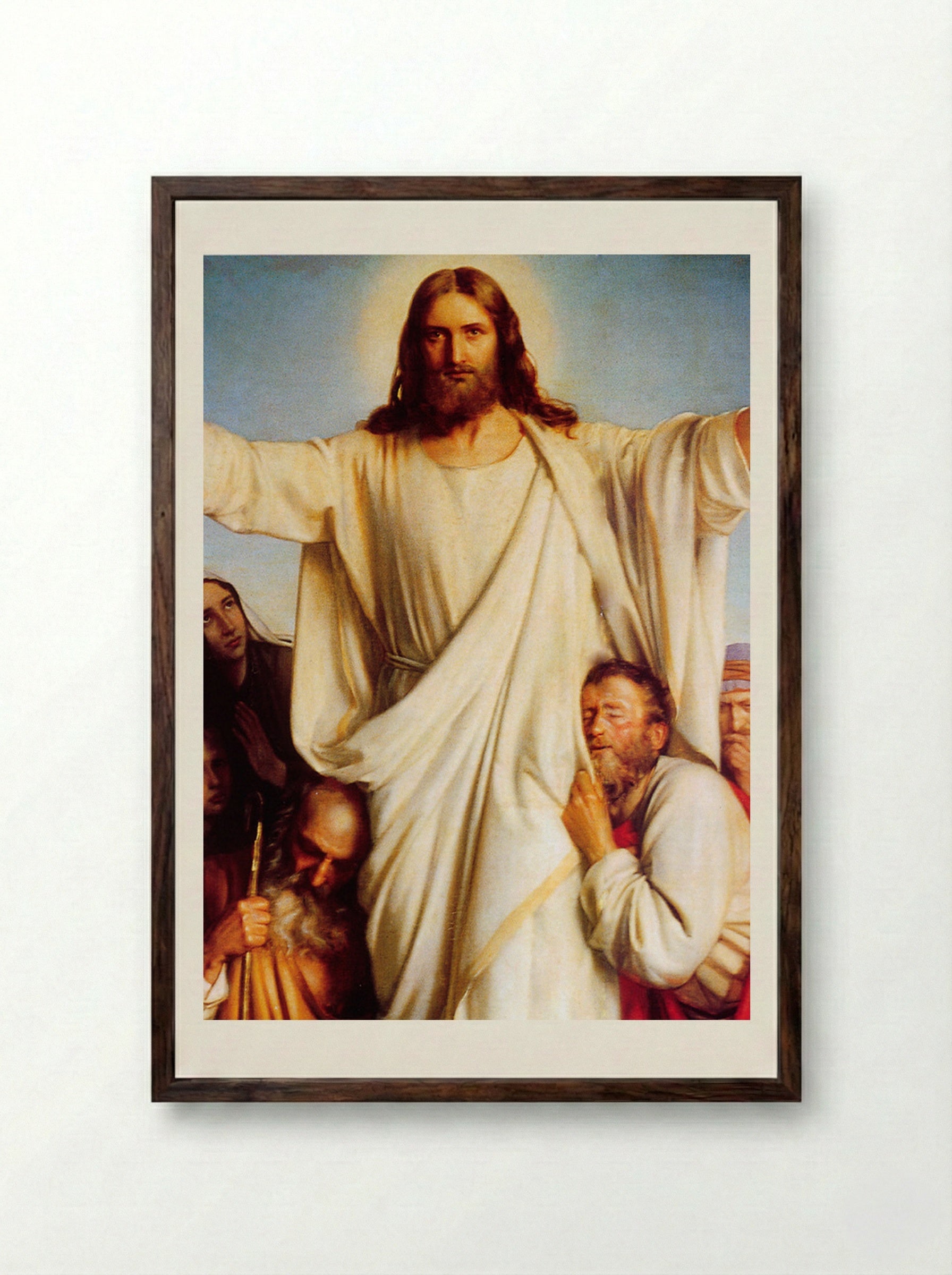 Consolator - Carl Bloch - Framed Print Dark Wood