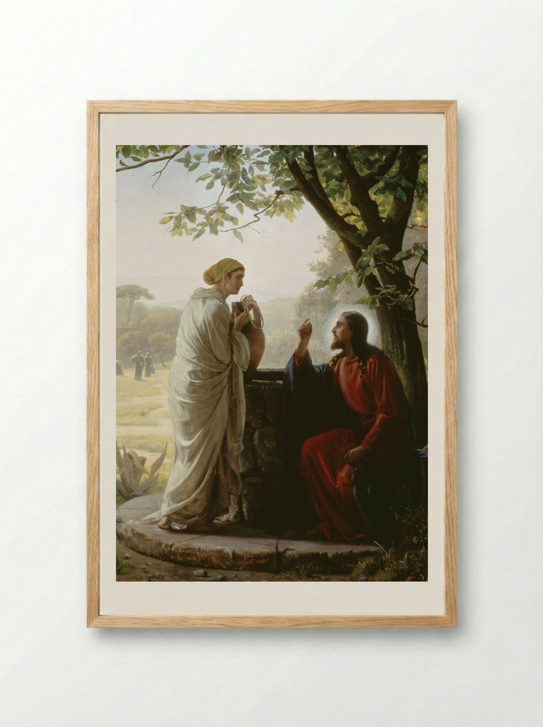 Woman at the Well - Carl Bloch - Framed Print Wood