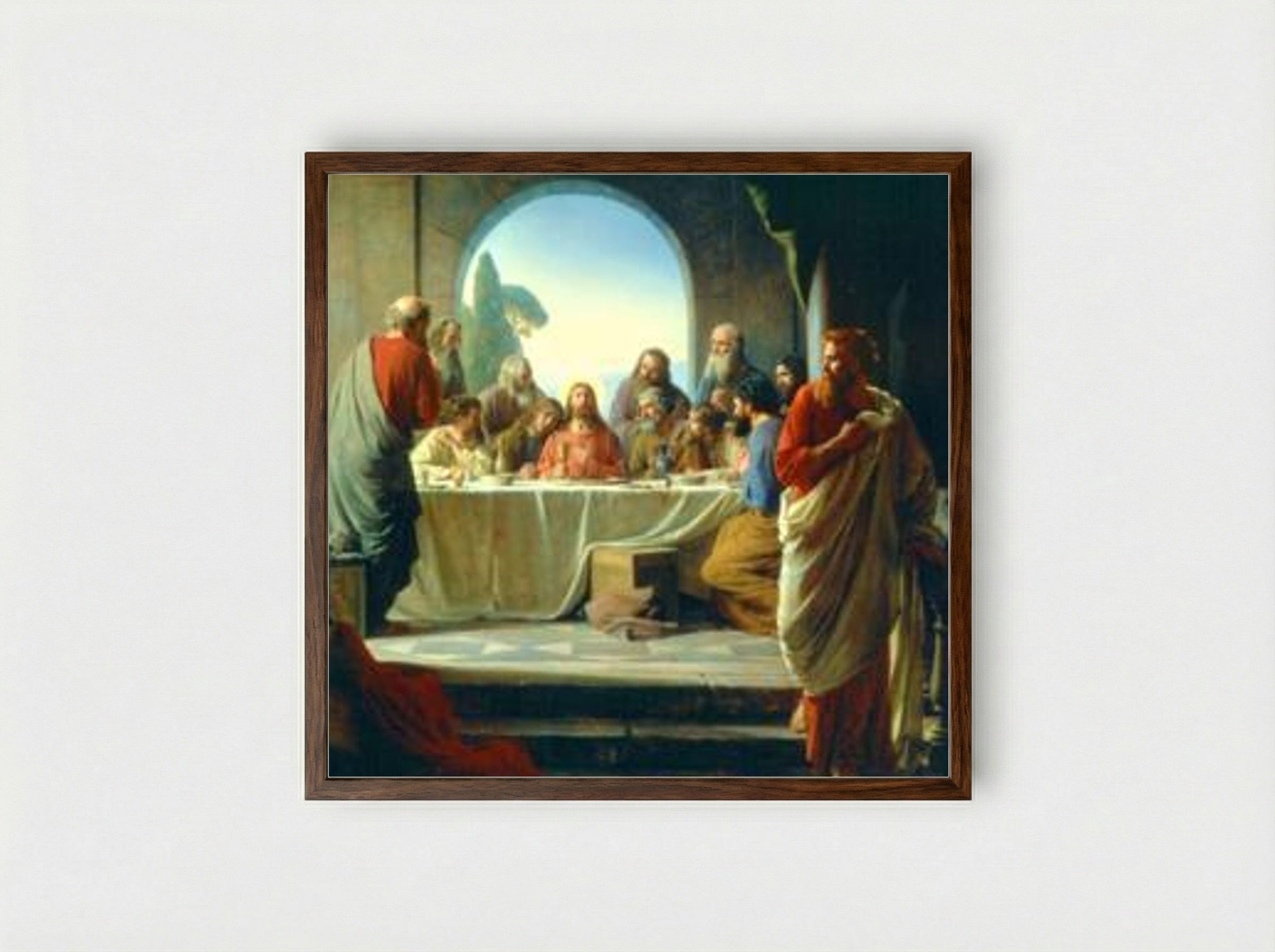 The Last Supper - Carl Bloch - Framed Print Dark Wood