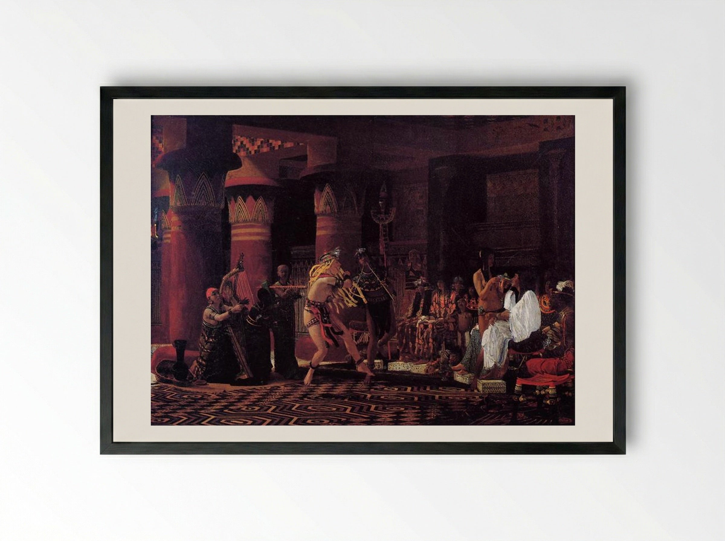 Pastimes in Ancient Egypt 3000 Years Ago - Sir Lawrence Alma-Tadema - Framed Print Black