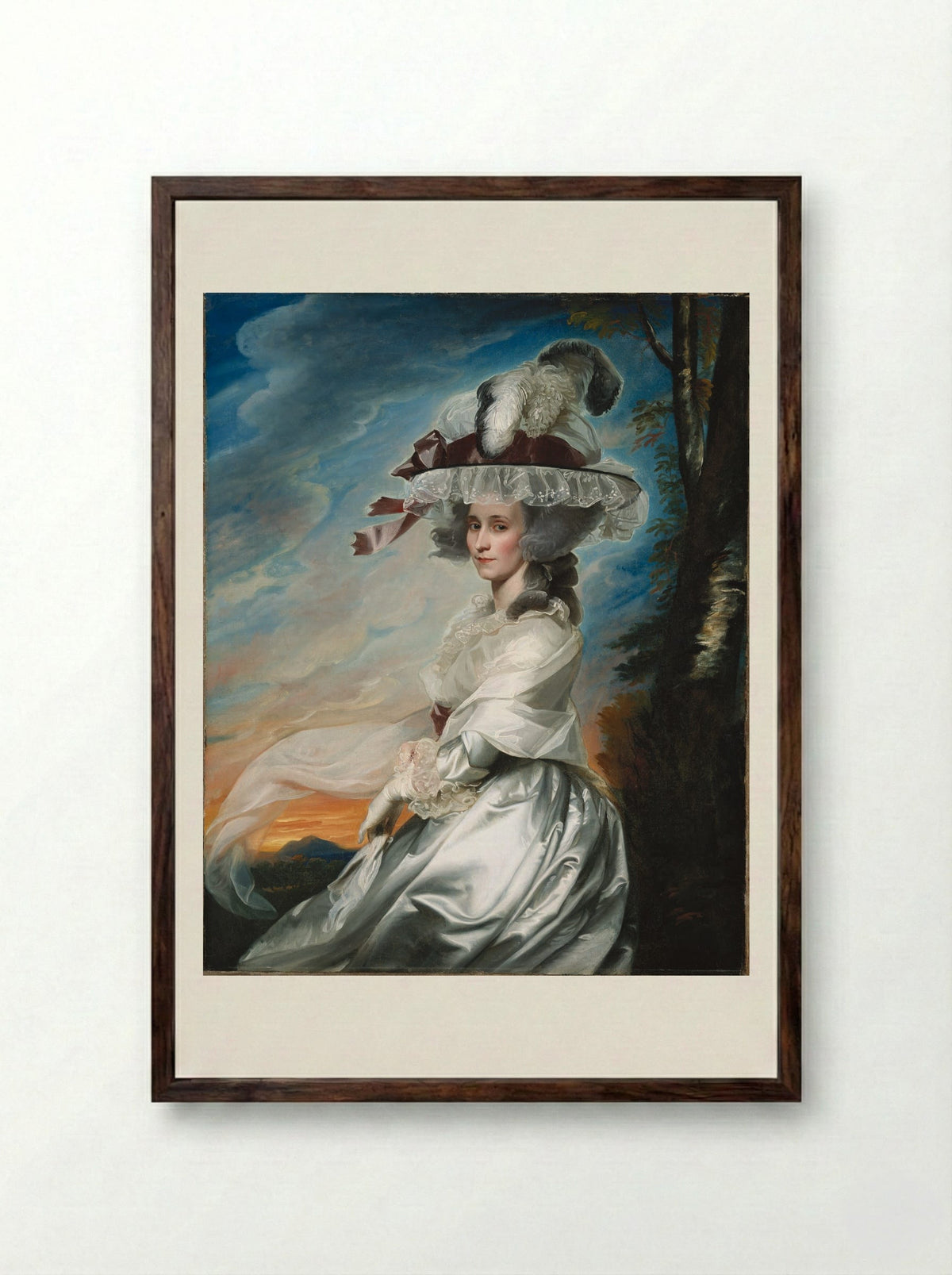 Abigael Bromfield Rogers (Mrs. Daniel Denison Rogers) - John Singleton Copley - Framed Print Dark Wood