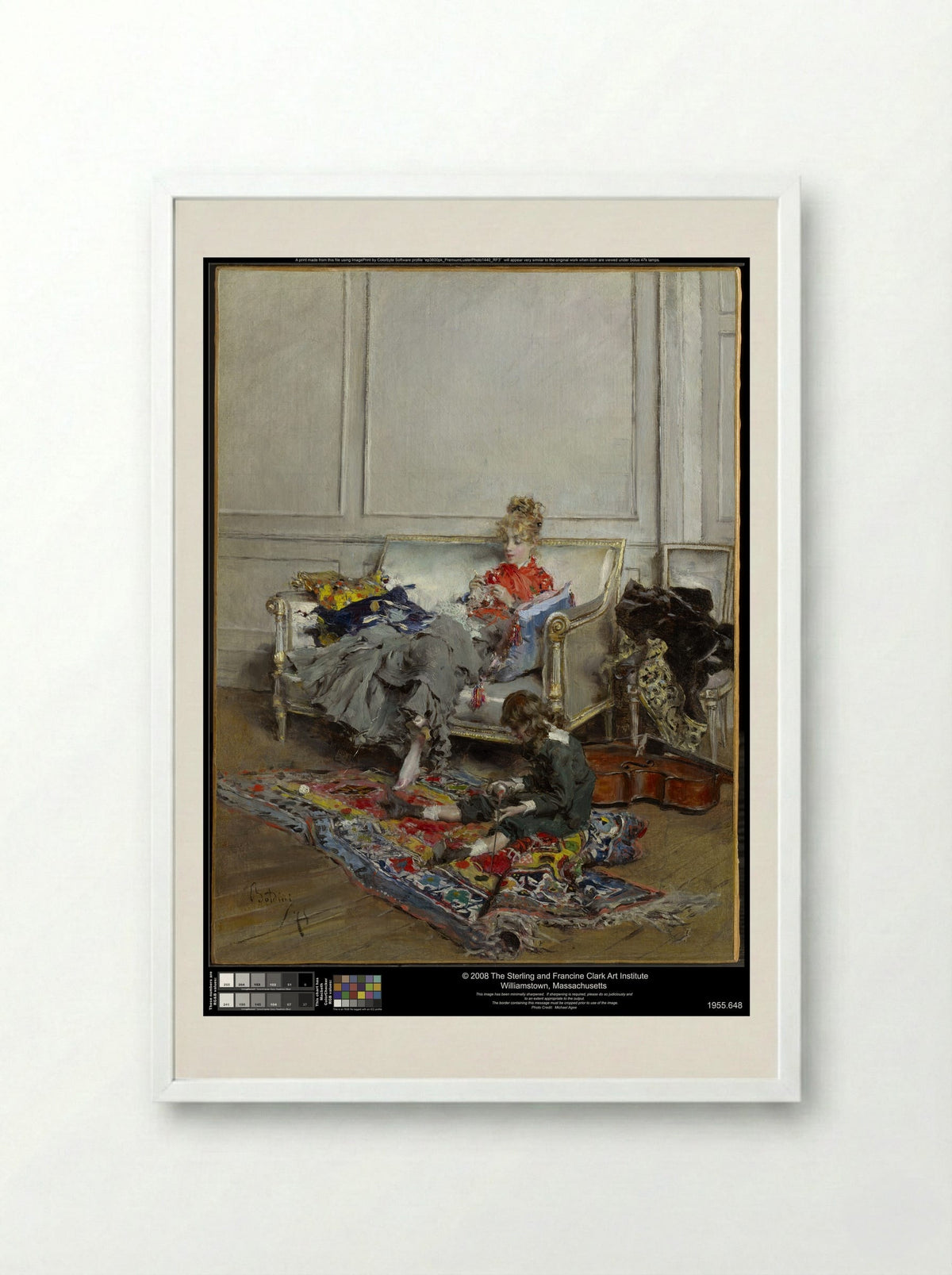 Peaceful Days - Giovanni Boldini - Framed Print White