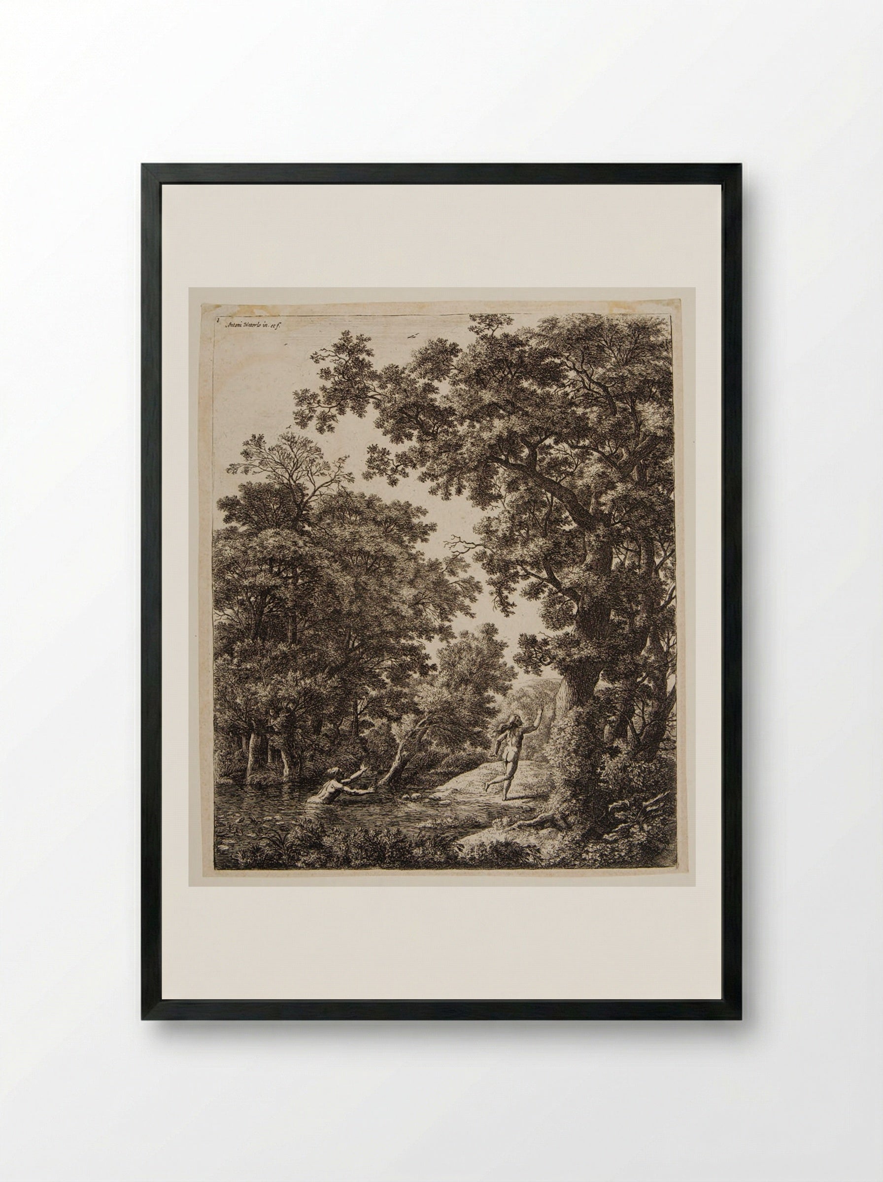 Alpheus and Arethusa - Anthonie Waterloo - Framed Print Black