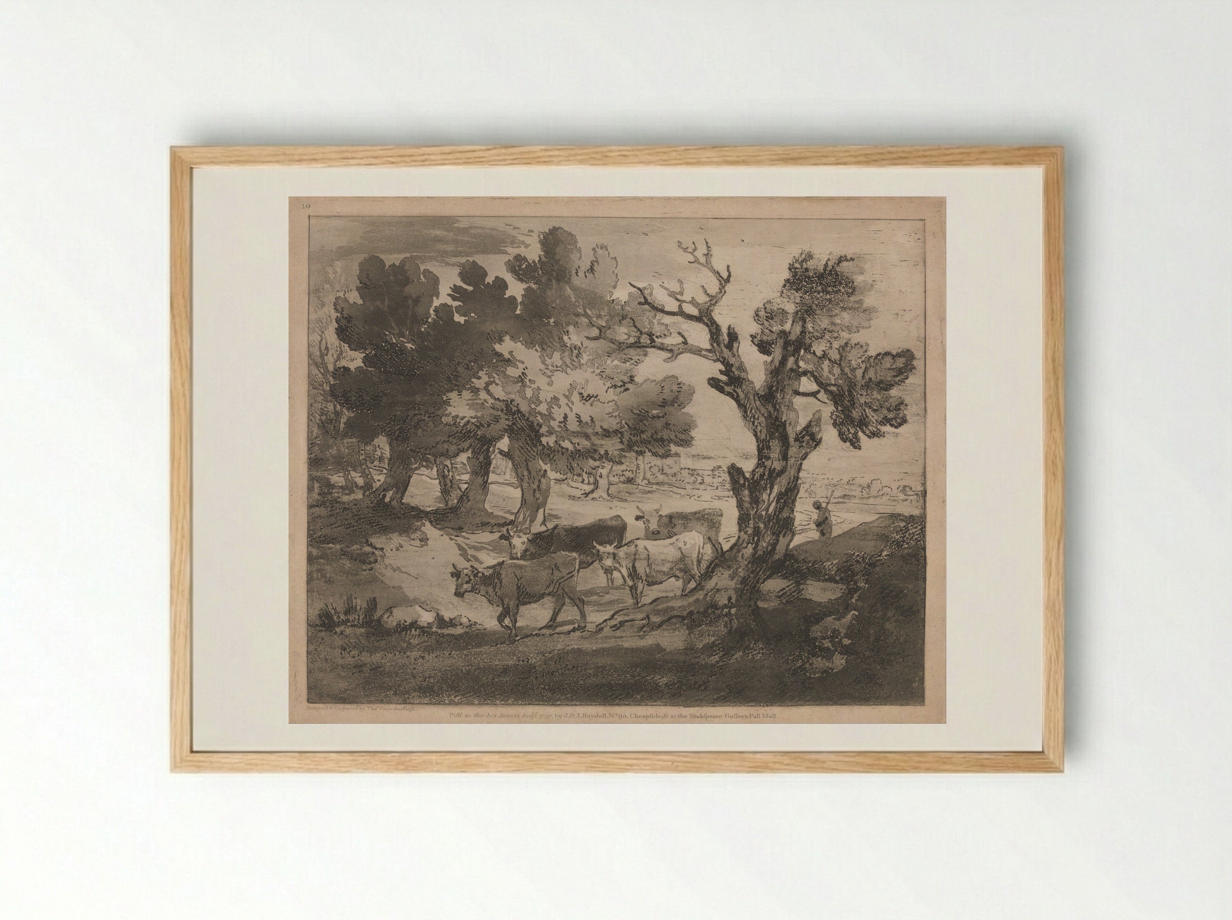 Wooded Landscape with Horseman - Thomas Gainsborough - Framed Print Wood