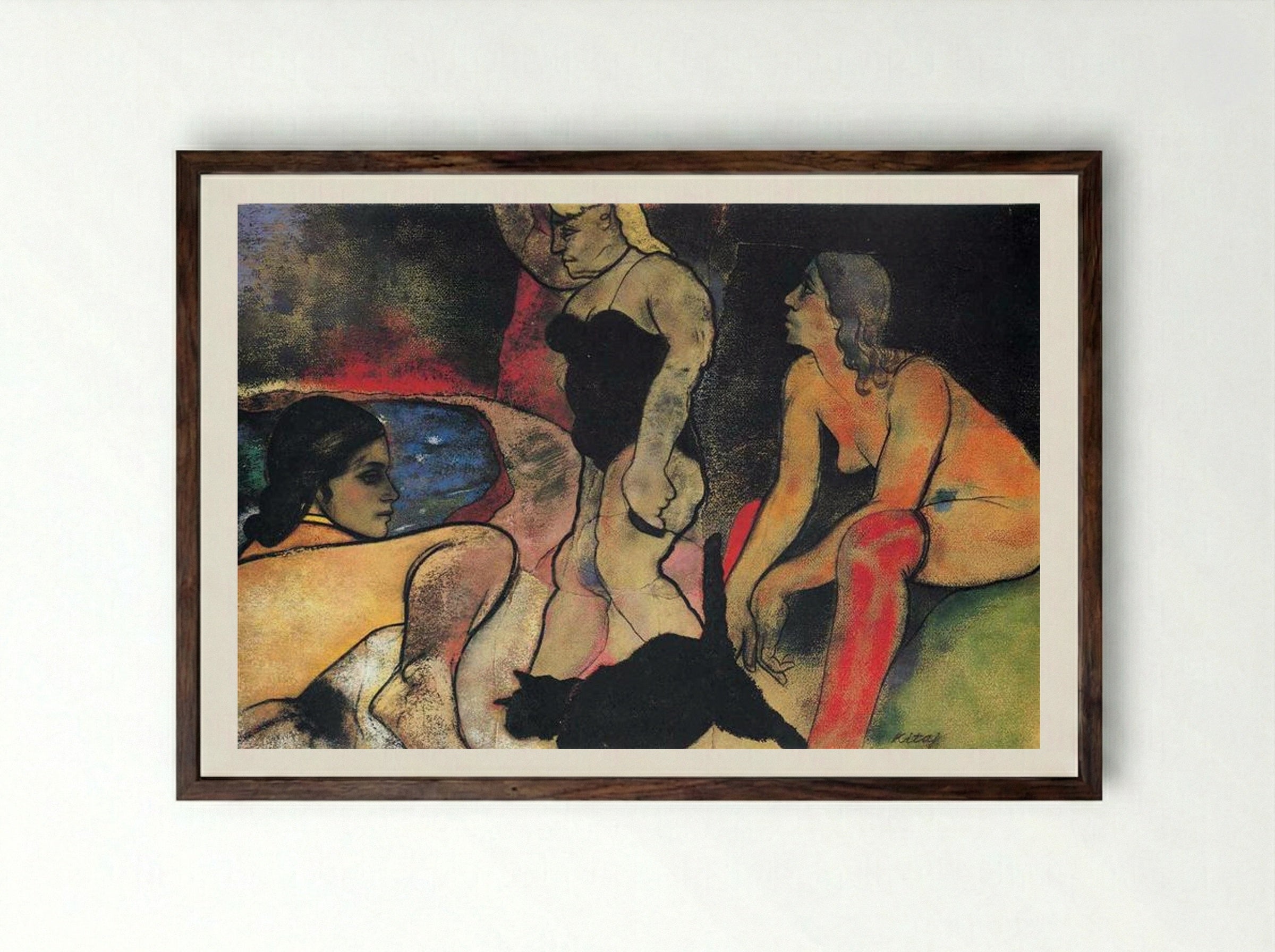 The Rise of Fascism - R. B. Kitaj - Framed Print Dark Wood
