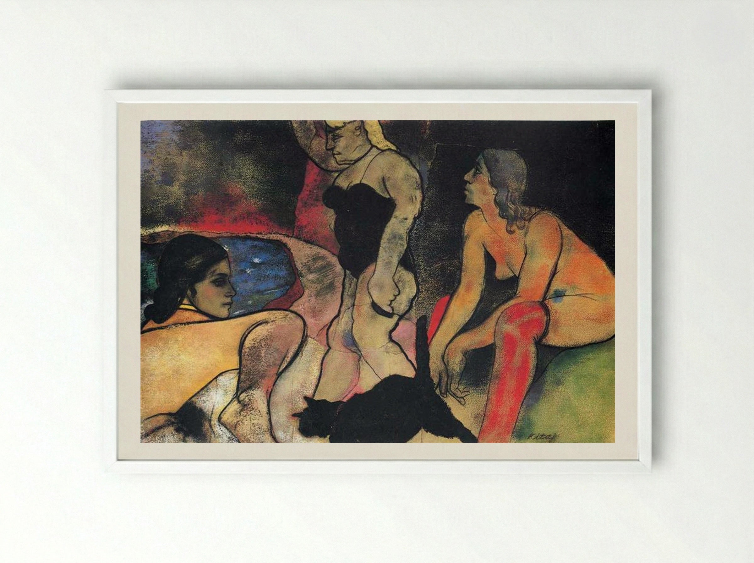 The Rise of Fascism - R. B. Kitaj - Framed Print White
