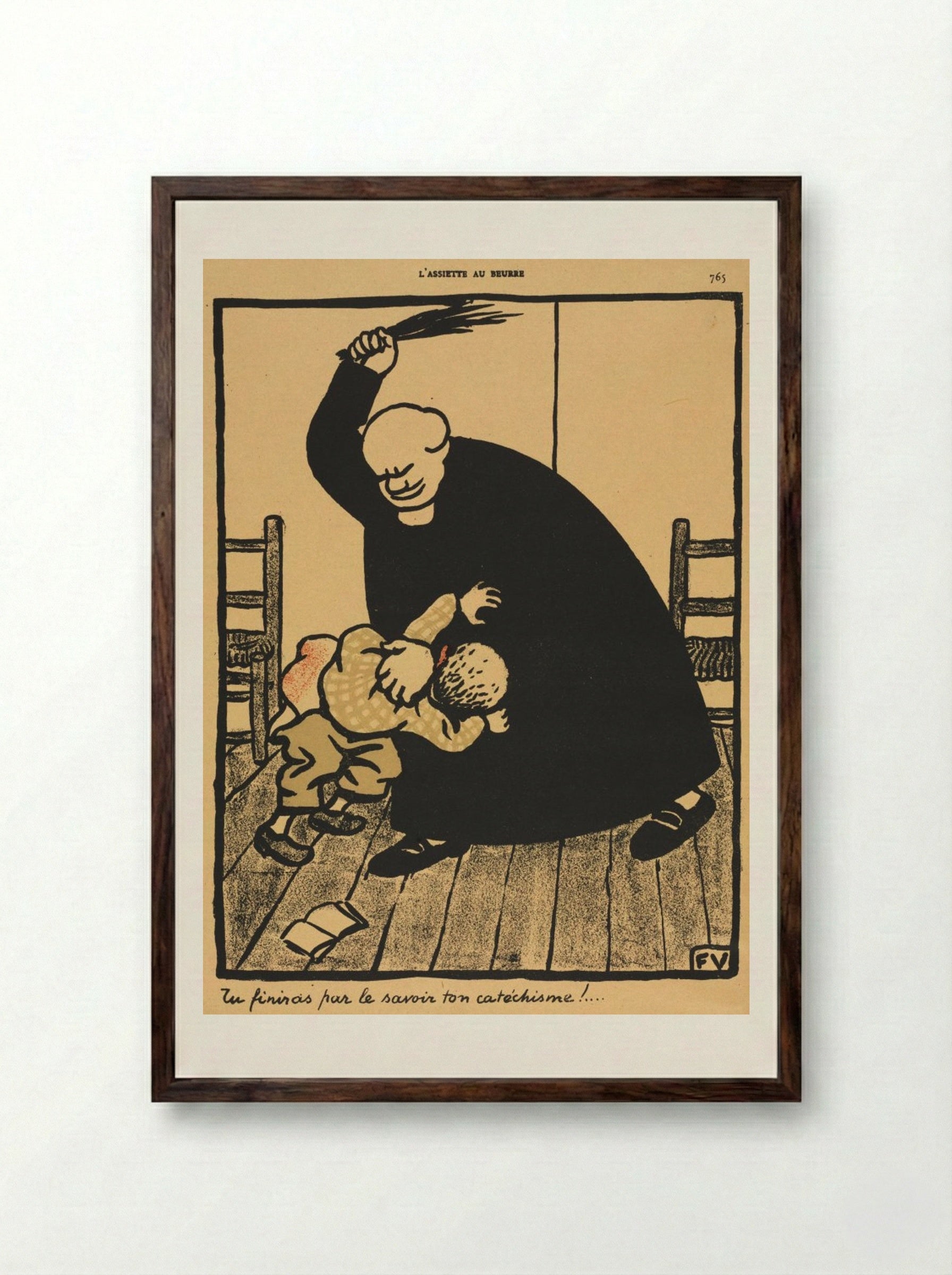 You'll learn... - Félix Vallotton - Framed Print Dark Wood
