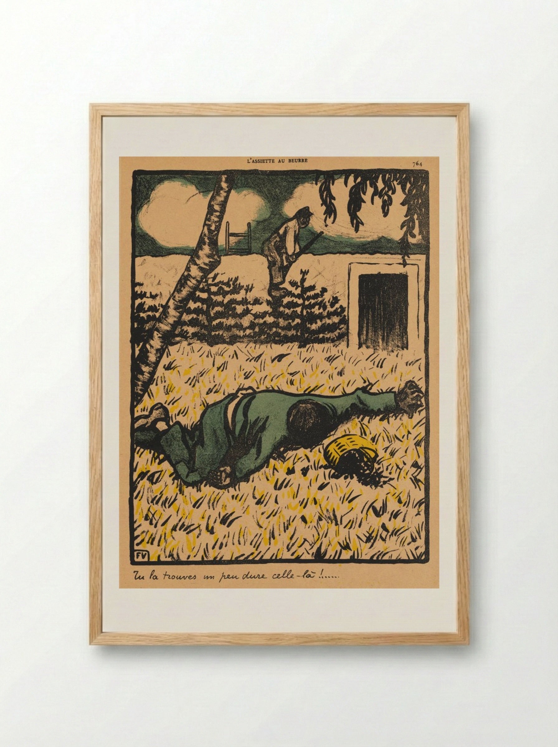 Tu la trouves un peu dure celle-là! - Félix Vallotton - Framed Print Wood